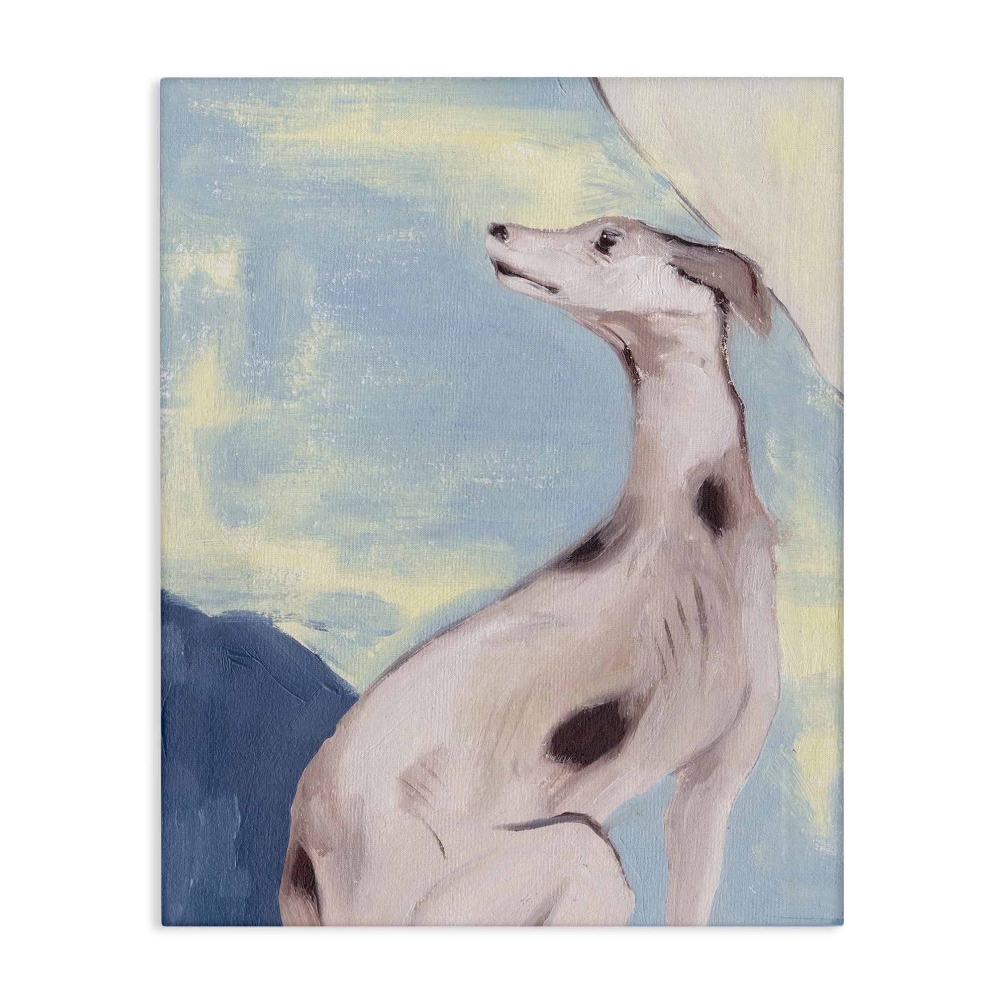 Stupell Industries Greyhound on Blue Animals & Insects Painting Gallery Wrapped Canvas Art Print Wall Art, 16 x 20