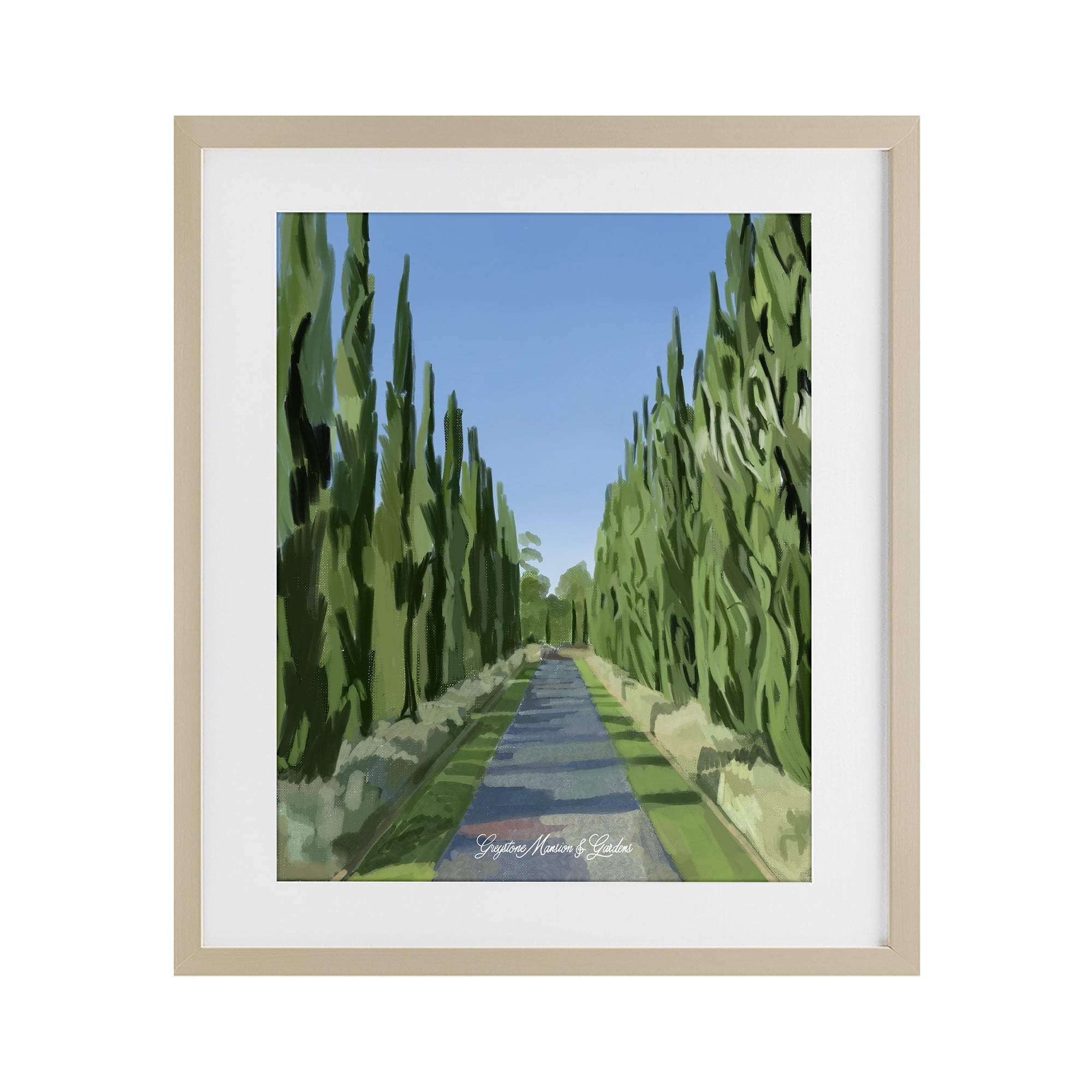 Stupell Industries Greystone Gardens Path Birch Framed Print Under Glass, design by Amelia Noyes