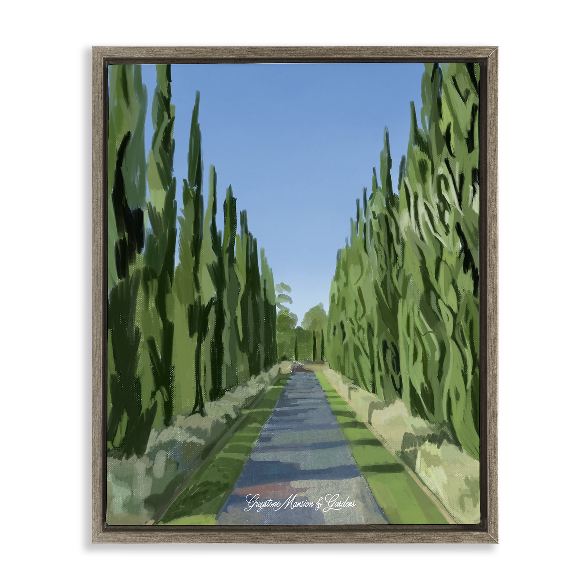 Stupell Industries Greystone Gardens Path Brown Framed Floater Canvas Wall Art, design by Amelia Noyes