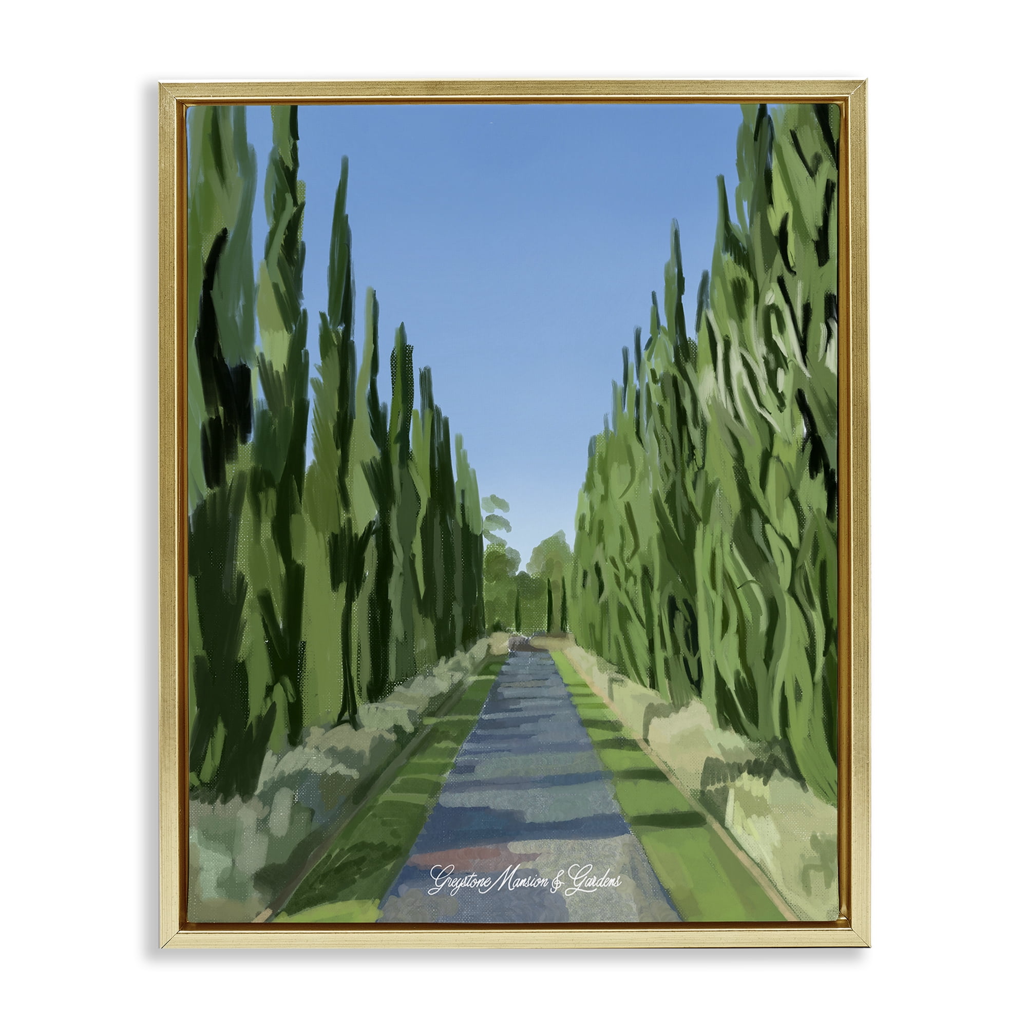 Stupell Industries Greystone Gardens Path Gold Framed Floater Canvas Wall Art, design by Amelia Noyes