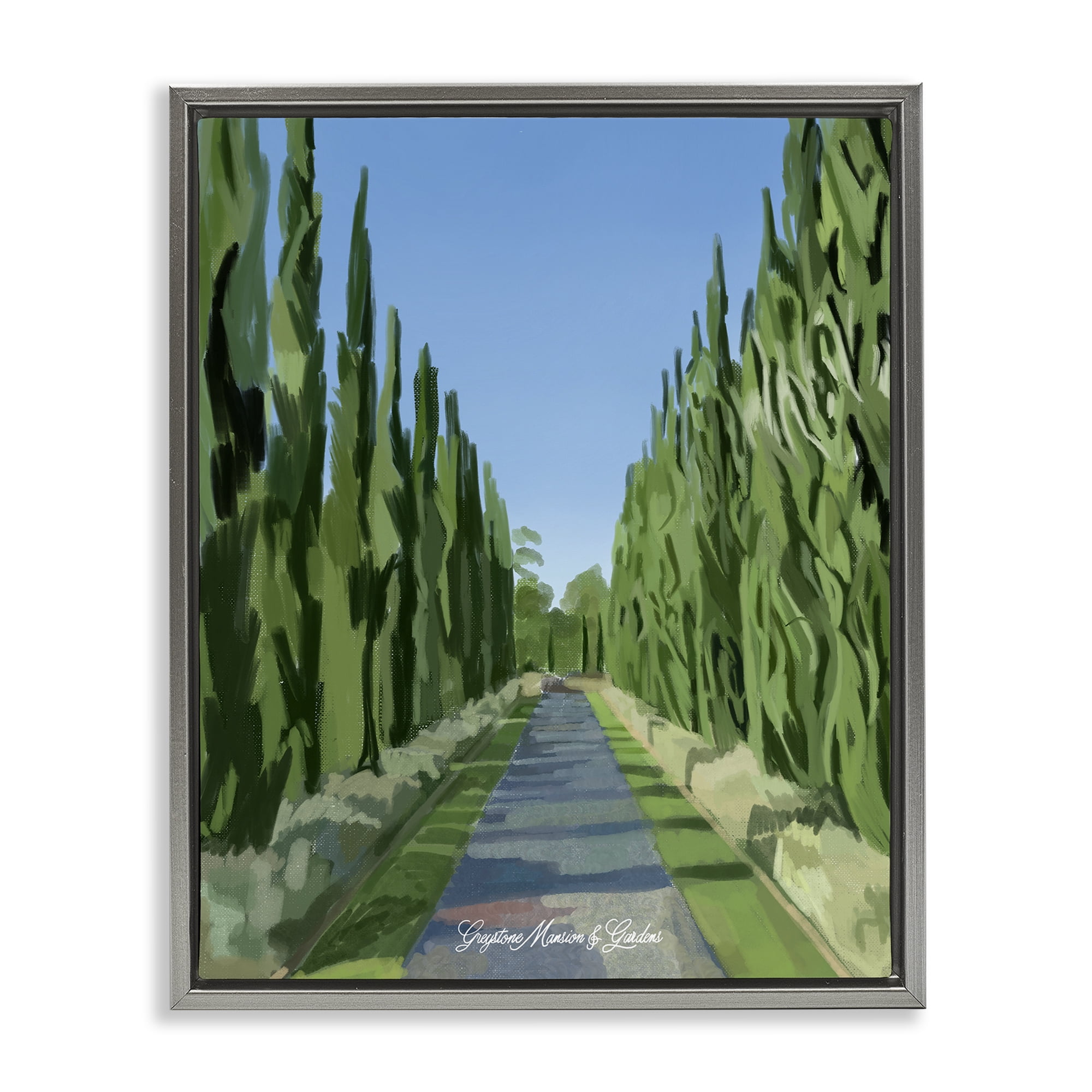 Stupell Industries Greystone Gardens Path Gray Framed Floater Canvas Wall Art, design by Amelia Noyes