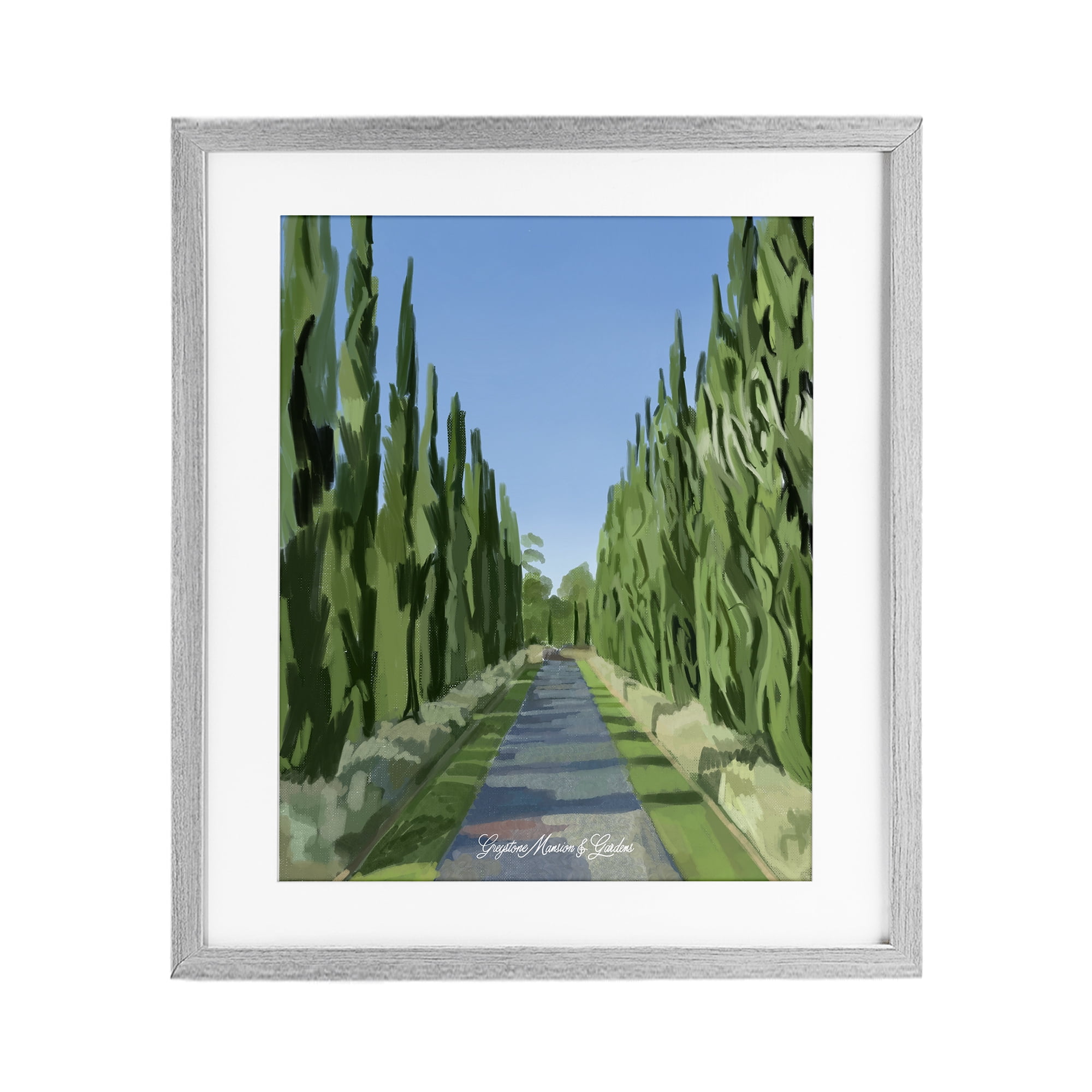 Stupell Industries Greystone Gardens Path Gray Framed Print Under Glass, design by Amelia Noyes