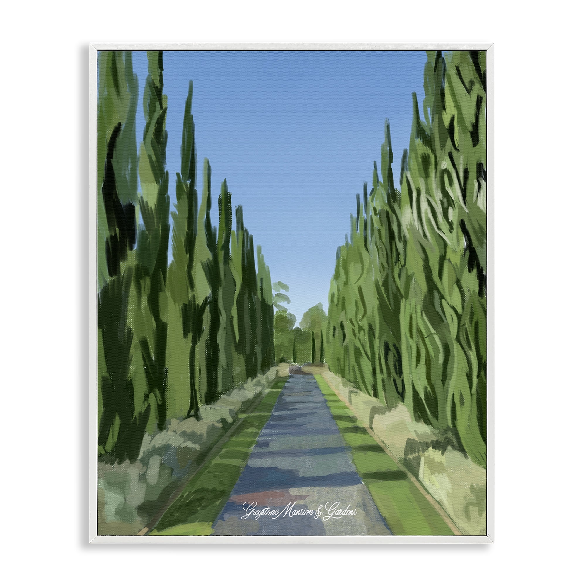 Stupell Industries Greystone Gardens Path White Framed Giclee Art, design by Amelia Noyes