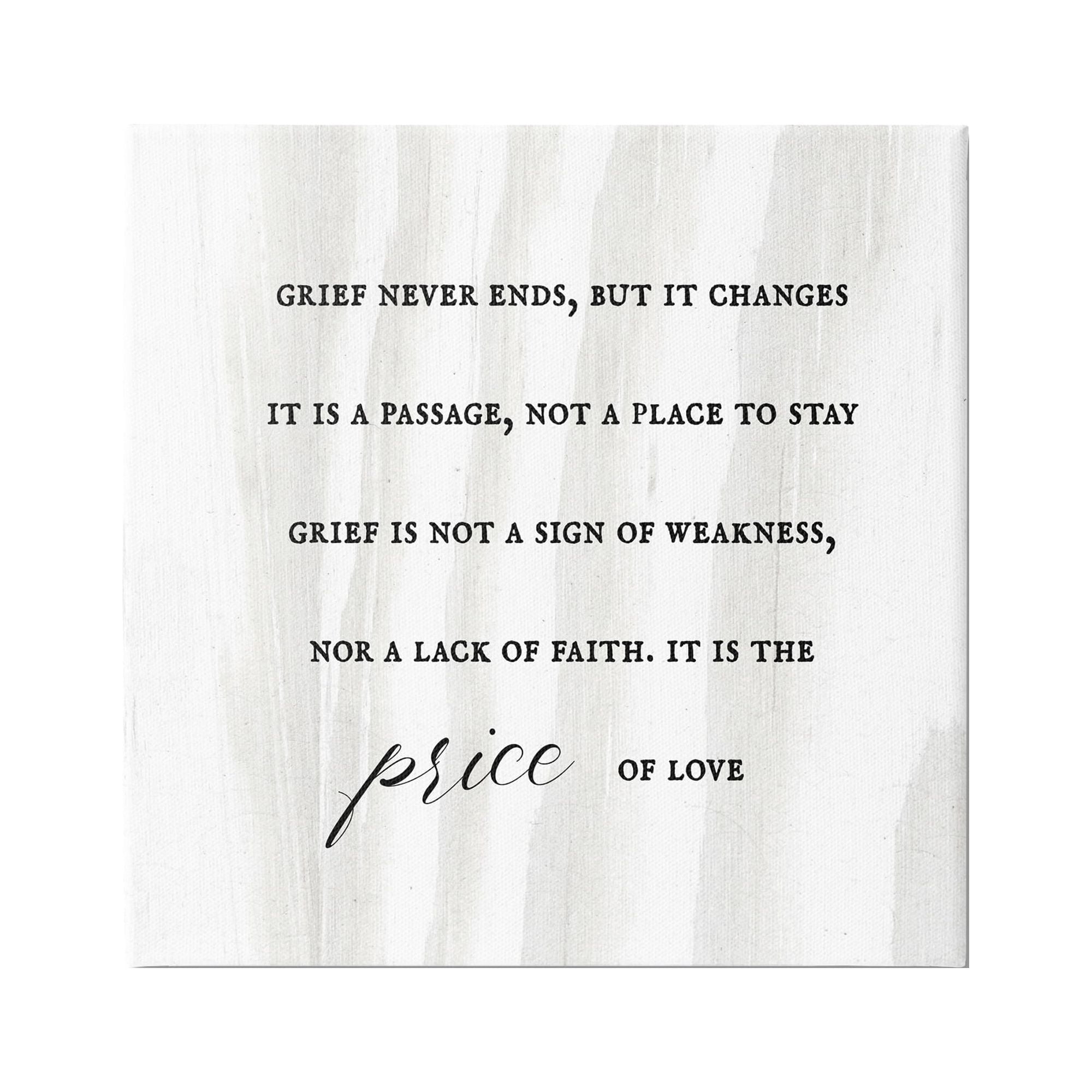 Stupell Industries Grief Is Love Inspirational Sorrowing Lamentation Phrase ,36 x 36, Design by Daphne Polselli