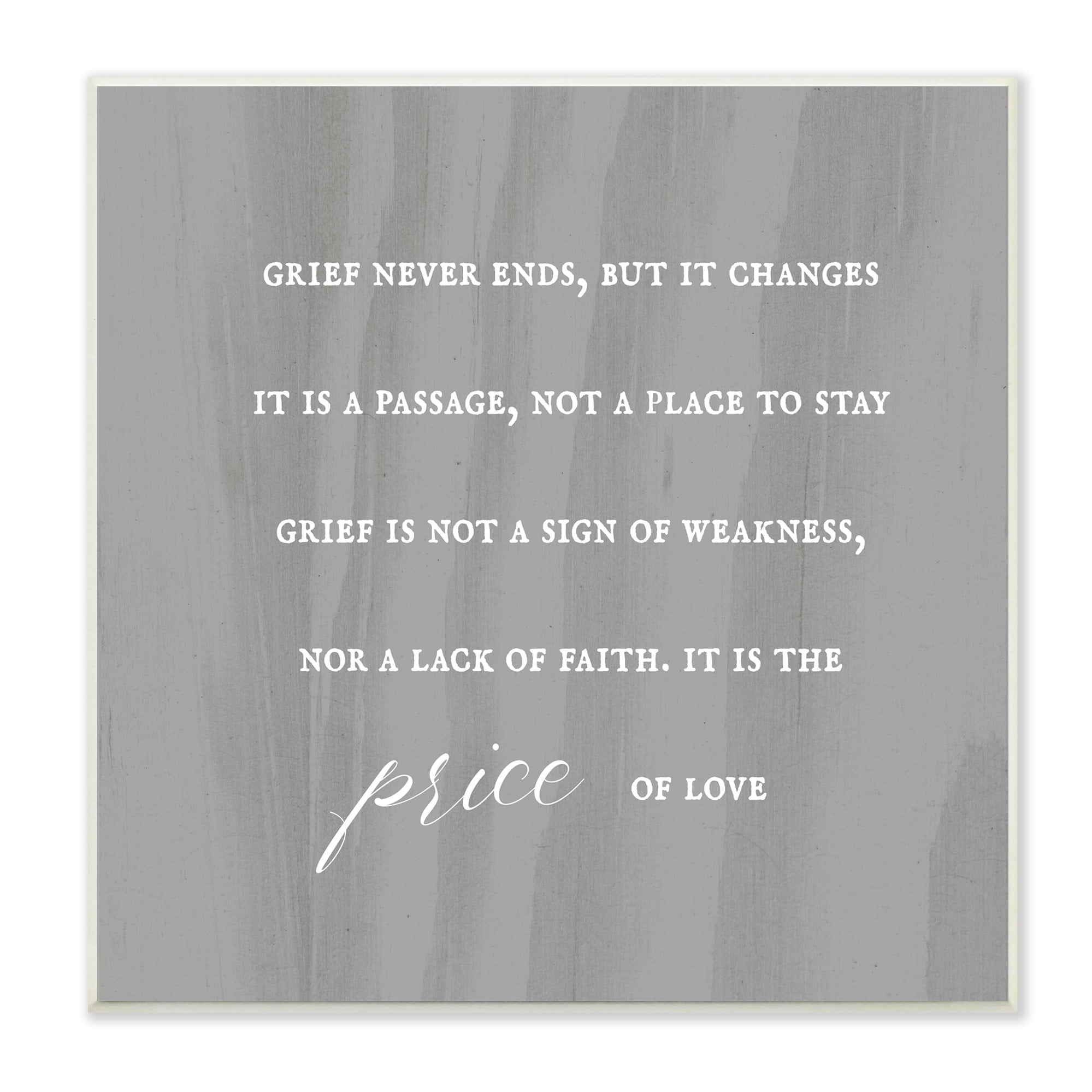 Stupell Industries Grief Is Strength Mourning Phrase Gray Patterned Background,12 x 12, Design by Daphne Polselli
