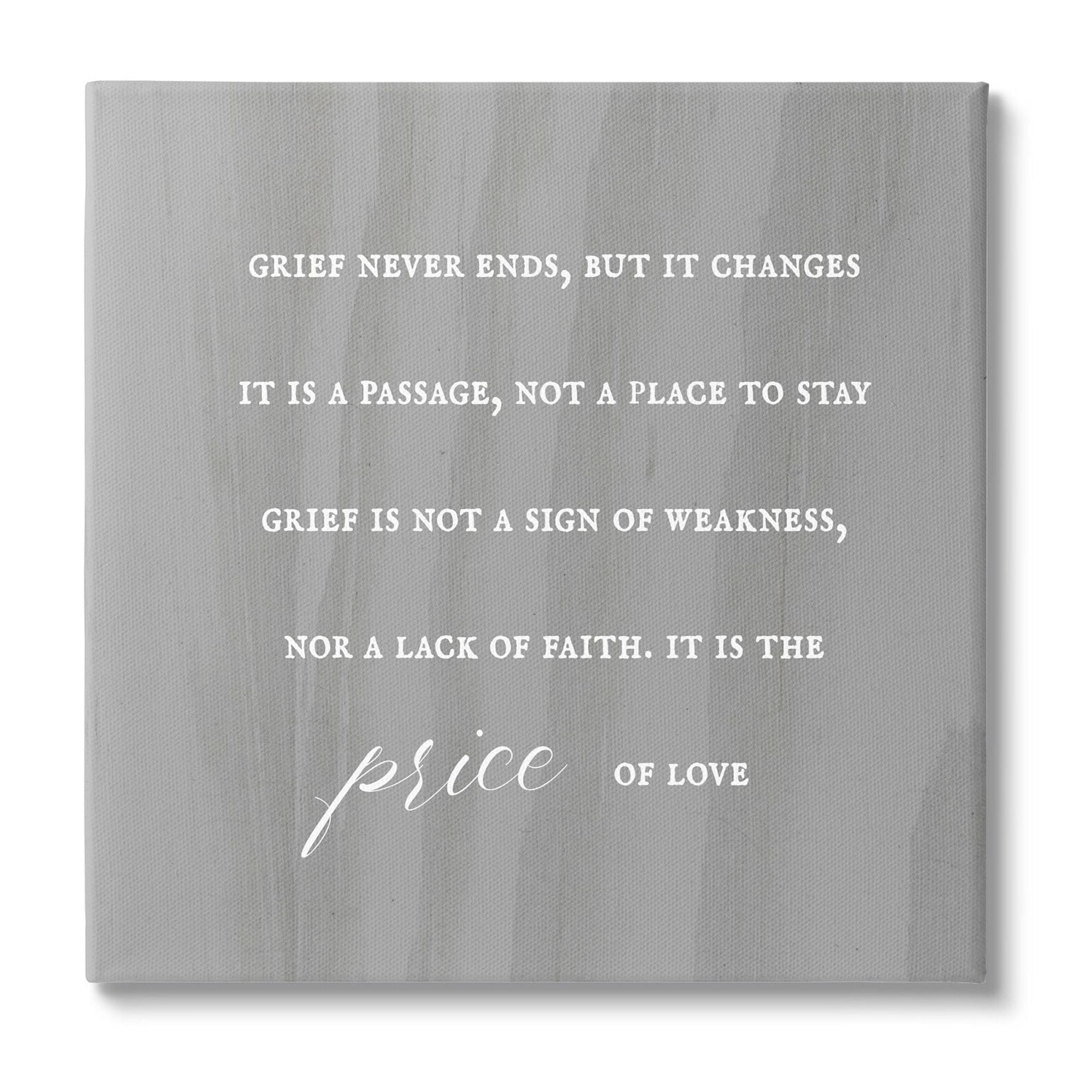 Stupell Industries Grief Is Strength Mourning Phrase Gray Patterned Background,17 x 17, Design by Daphne Polselli