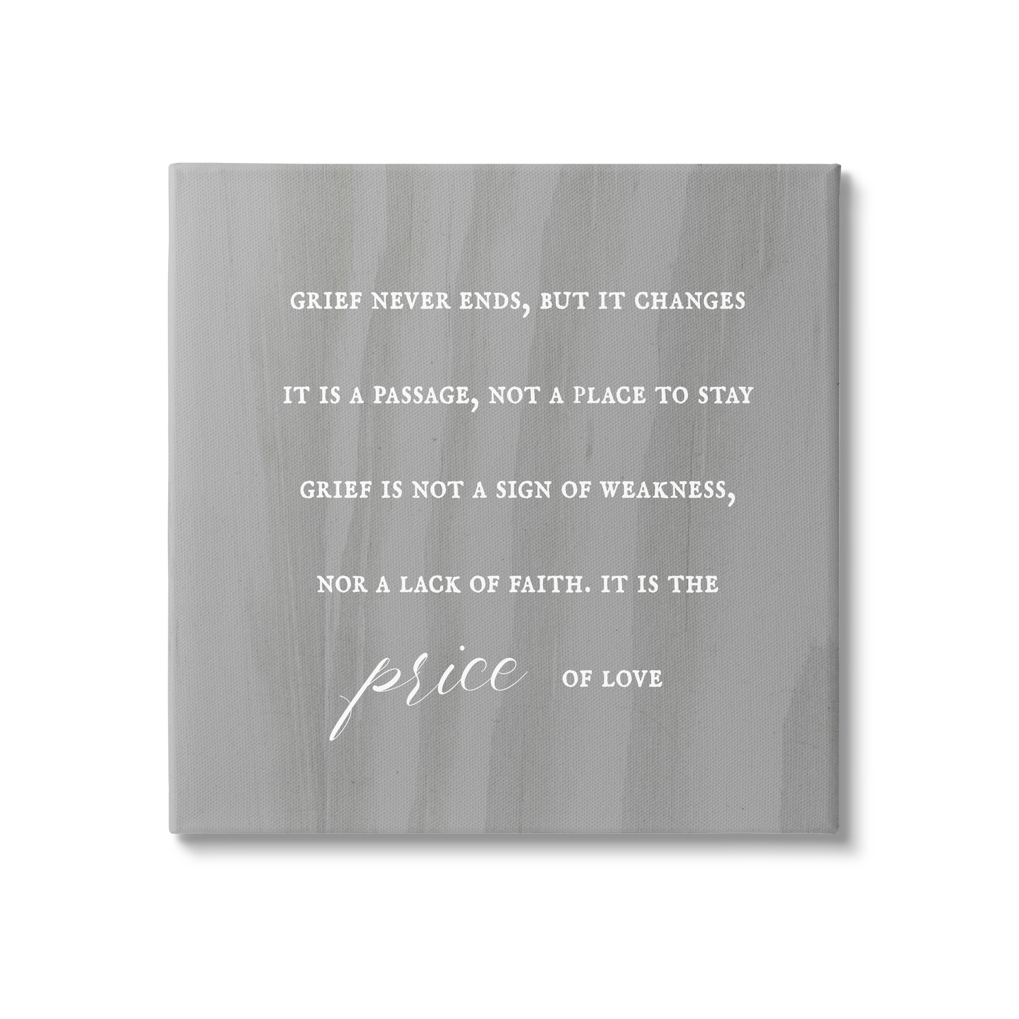 Stupell Industries Grief Is Strength Mourning Phrase Gray Patterned Background,30 x 30, Design by Daphne Polselli