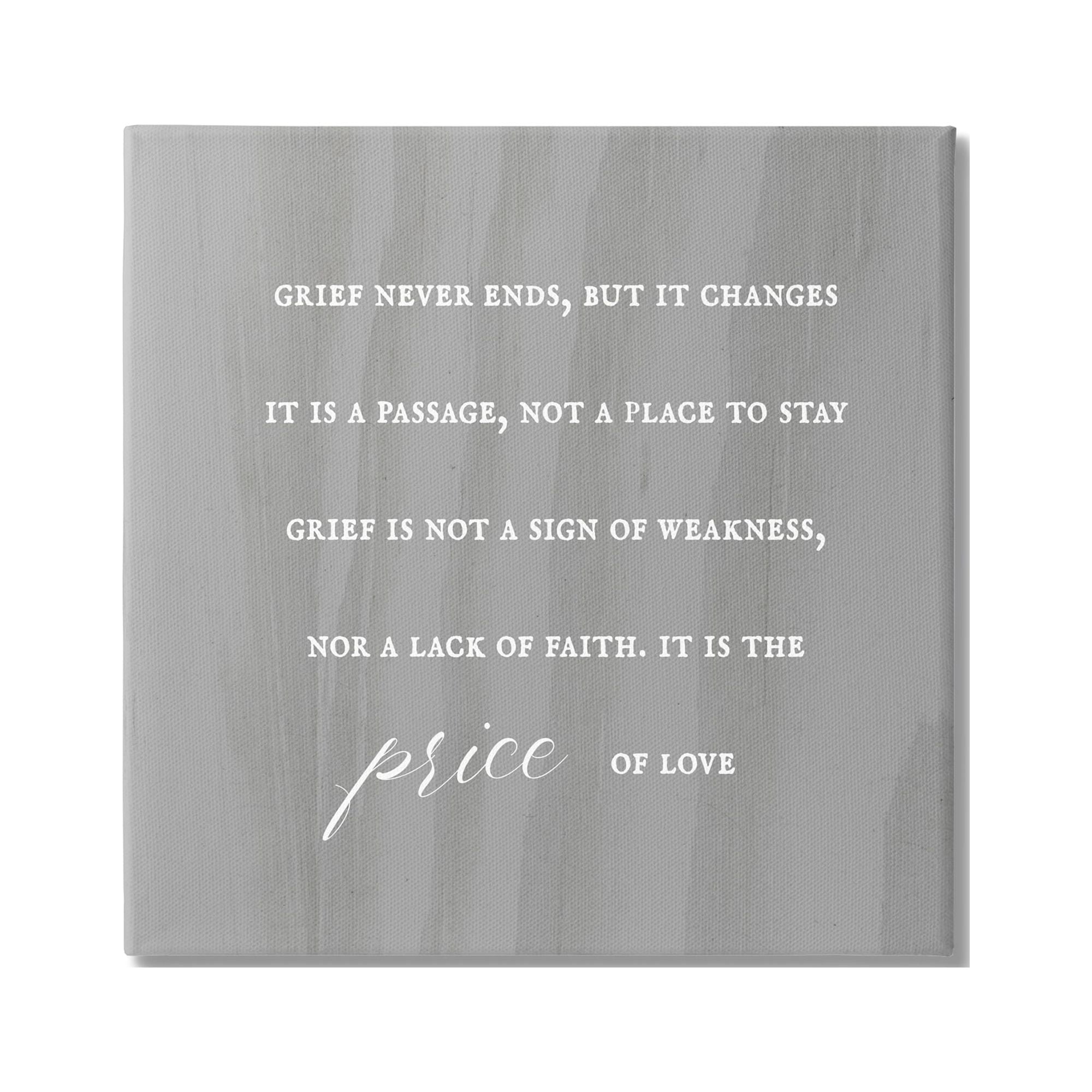 Stupell Industries Grief Is Strength Mourning Phrase Gray Patterned Background,36 x 36, Design by Daphne Polselli