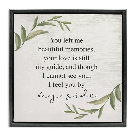 Stupell Industries Grieving Inspirational Heartfelt Phrase Inspirational Painting Black Floater Framed Canvas Art Print Wall Art, 18 x 18