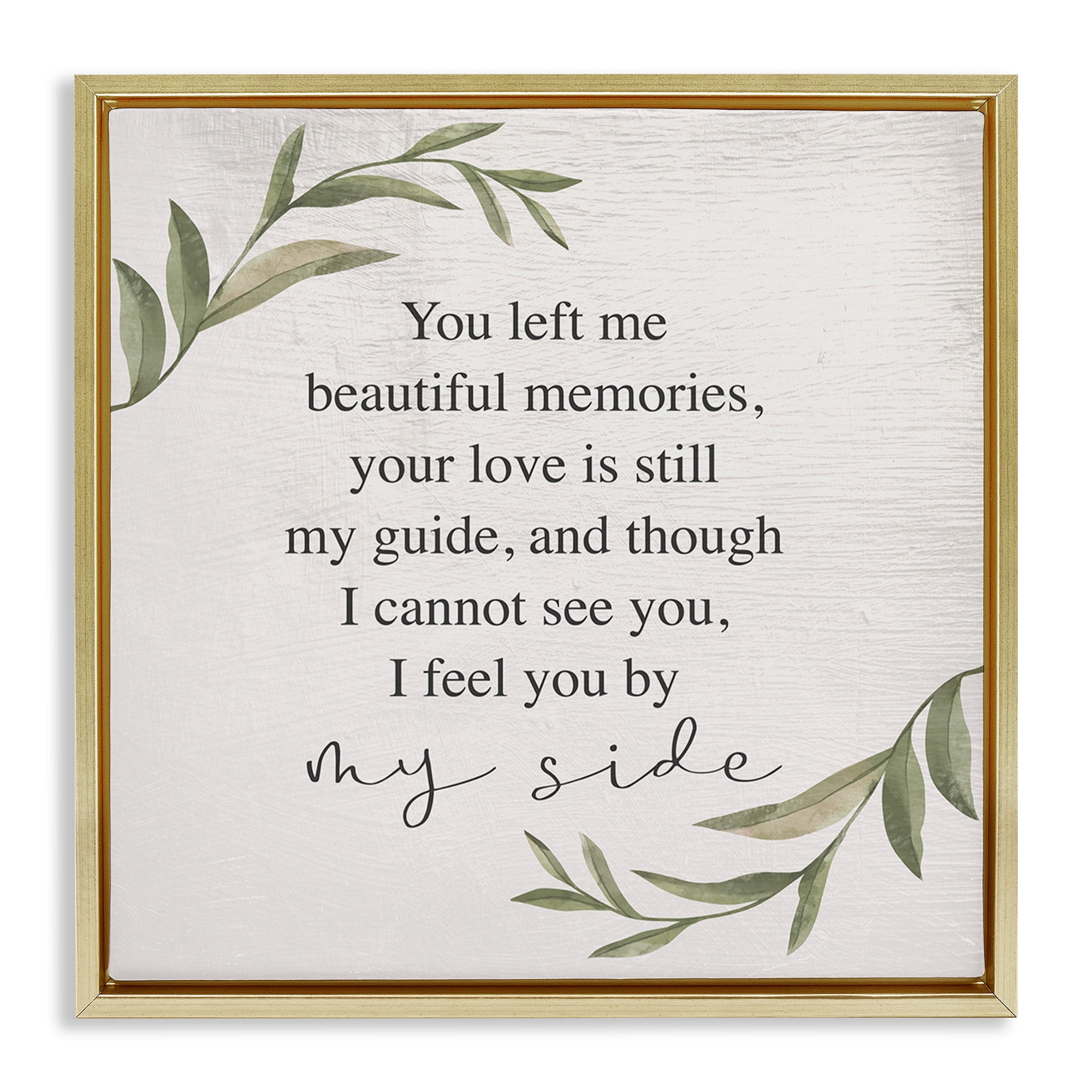Stupell Industries Grieving Inspirational Heartfelt Phrase Inspirational Painting Gold Floater Framed Canvas Art Print Wall Art, 18 x 18