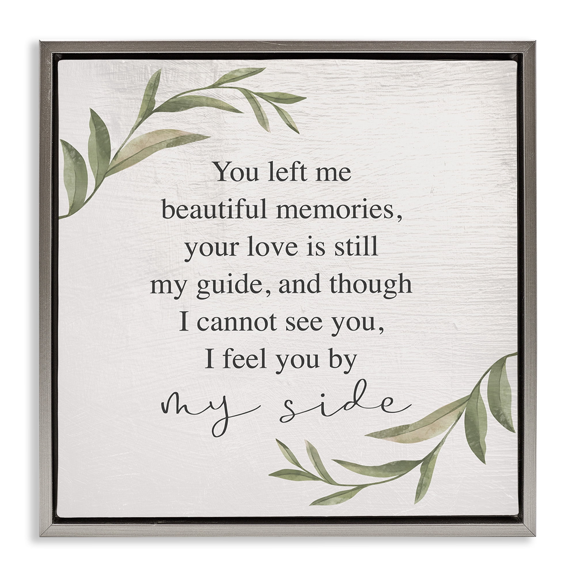 Stupell Industries Grieving Inspirational Heartfelt Phrase Inspirational Painting Gray Floater Framed Canvas Art Print Wall Art, 18 x 18