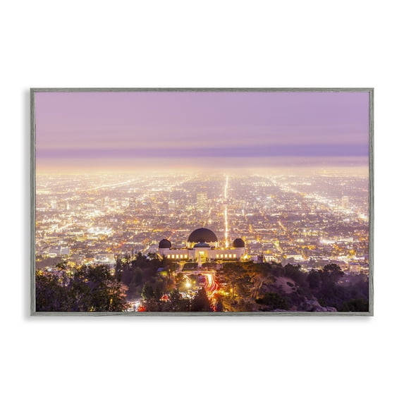 Stupell Industries Griffith Park Scenic Overview Gray Framed Giclee Art, design by Jeff Poe Photography