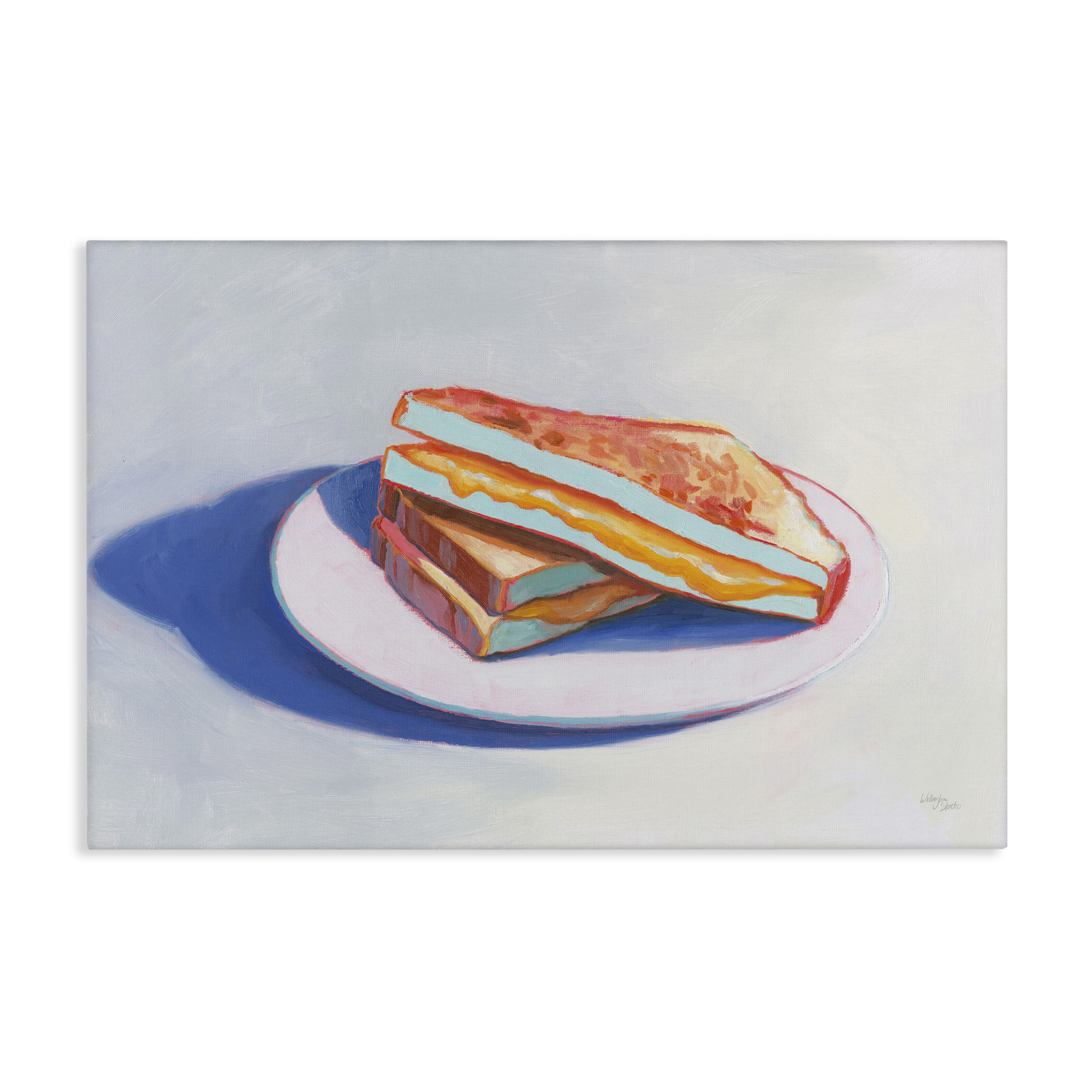 Stupell Industries Grilled Cheese Meal Food & Beverage Painting Wrapped Canvas Art Print Wall Art, 36 x 24