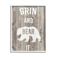 thumbnail image 1 of Stupell Industries Grin and Bear It Phrase Rustic Animal Pun Graphic Art White Framed Art Print Wall Art, 24x30, by Studio W, 1 of 5