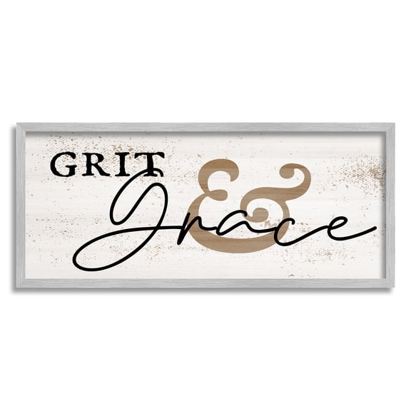Stupell Industries Grit & Grace Southern Charm Inspirational Painting Gray Framed Art Print Wall Art