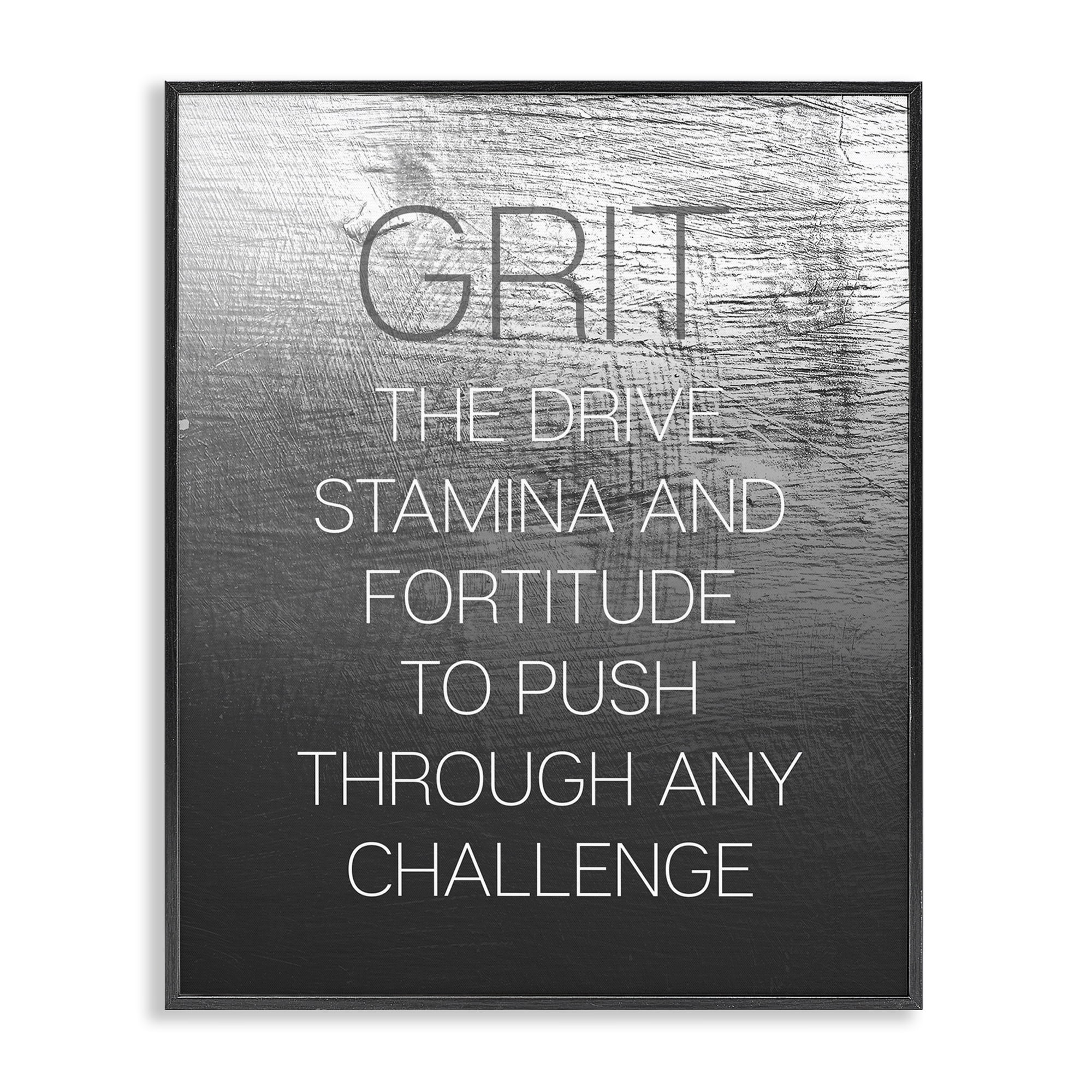 Stupell Industries Grit Motivational Definition Text & Numbers Painting Black Framed Art Print Wall Art, 11 x 14