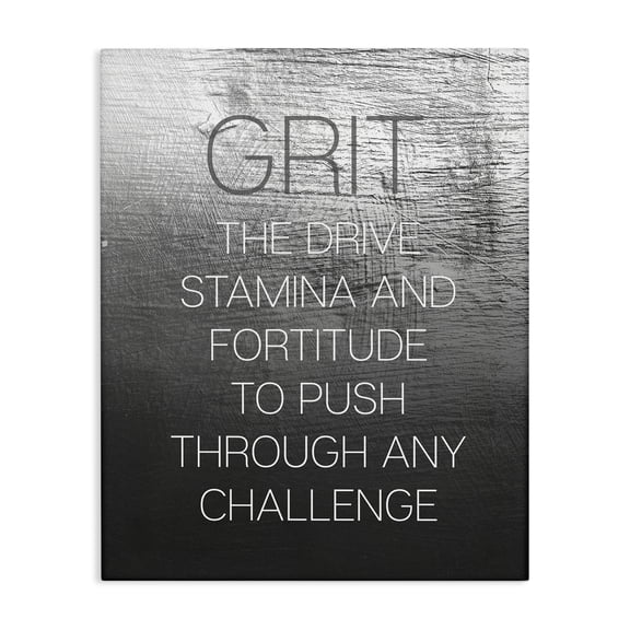 Stupell Industries Grit Motivational Definition Text & Numbers Painting Wrapped Canvas Art Print Wall Art, 30 x 40
