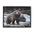 thumbnail image 1 of Stupell Industries Grizzly Bear by Waterfall Animals & Insects Painting Black Framed Art Print Wall Art, 20 x 16, 1 of 8