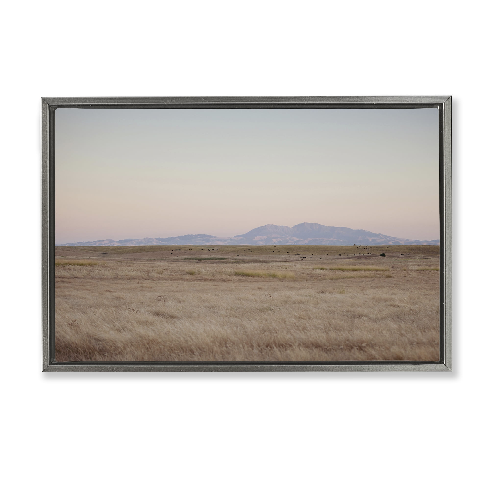 Stupell Industries Grizzly Island View Landscape & Nature Photography Gray Floater Framed Canvas Art Print Wall Art, 31 x 21