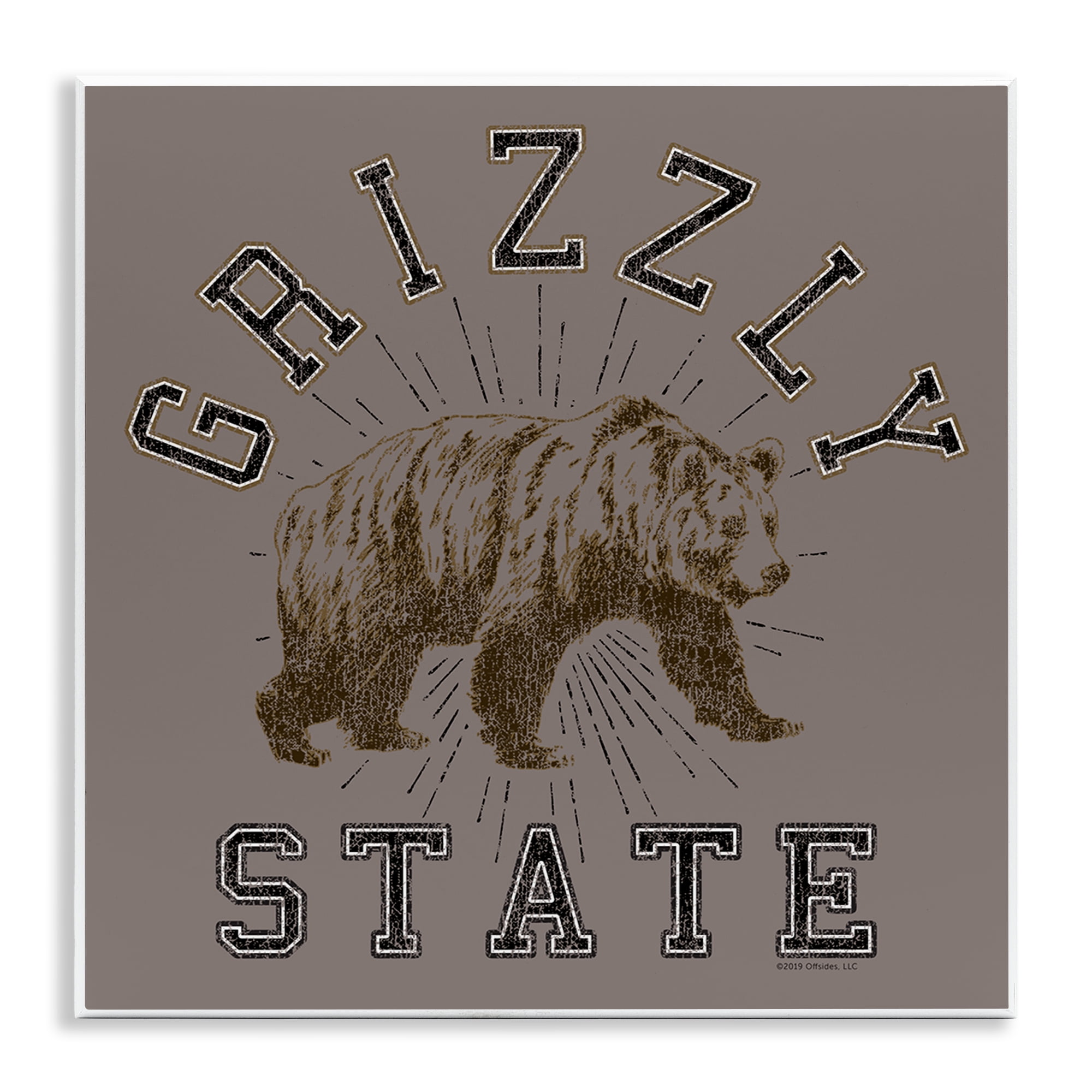 Stupell Industries Grizzly State Vintage Novelty & Humor Painting Unframed Art Print Wall Art, 12 x 12