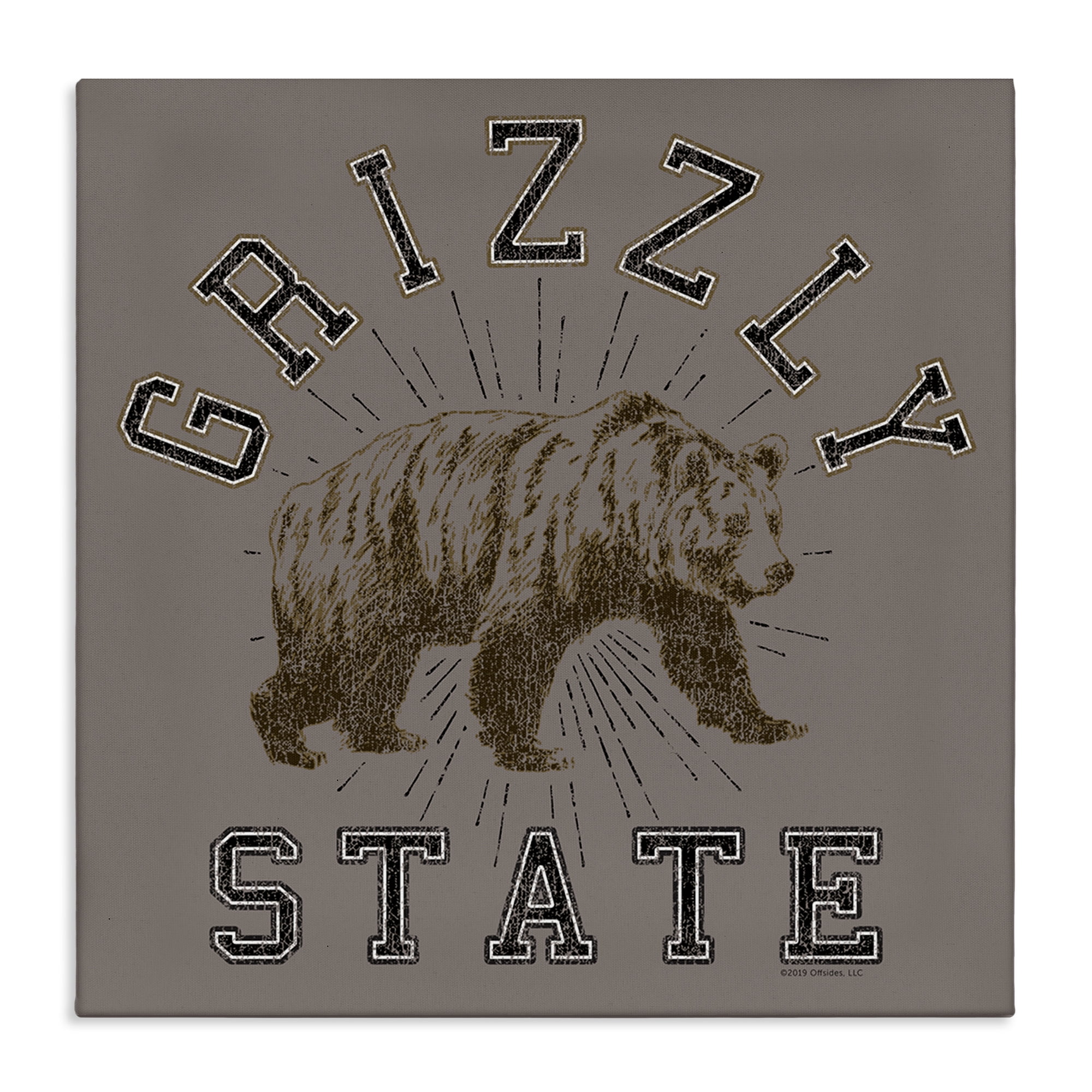 Stupell Industries Grizzly State Vintage Novelty & Humor Painting Wrapped Canvas Art Print Wall Art, 17 x 17
