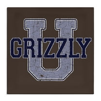 Stupell Industries Grizzly U College University Novelty & Humor Painting Wrapped Canvas Art Print Wall Art, 17 x 17