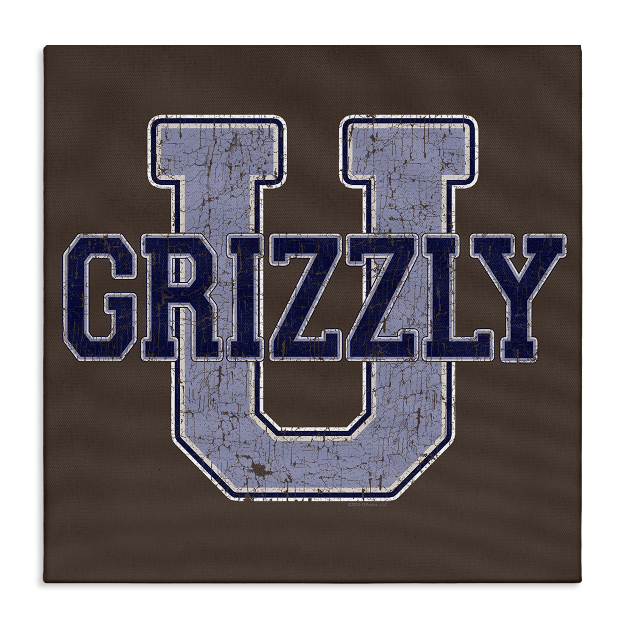 Stupell Industries Grizzly U College University Novelty & Humor Painting Wrapped Canvas Art Print Wall Art, 30 x 30