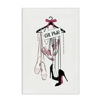 Stupell Industries Grl Pwr Hanging Shoes Beauty & Fashion Painting Gallery Wrapped Canvas Art Print Wall Art, 16 x 24