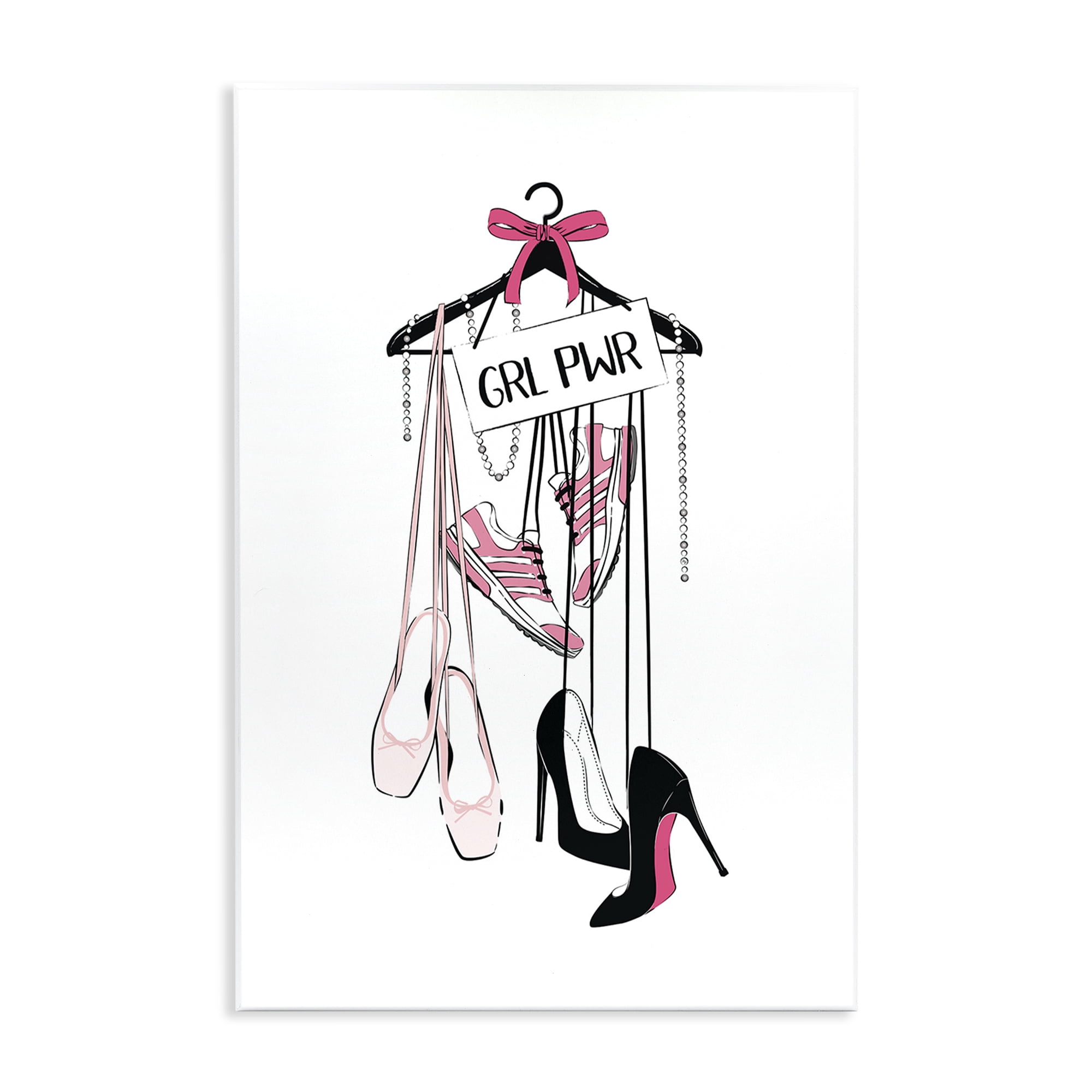 Stupell Industries Grl Pwr Hanging Shoes Beauty & Fashion Painting Unframed Art Print Wall Art, 13 x 19