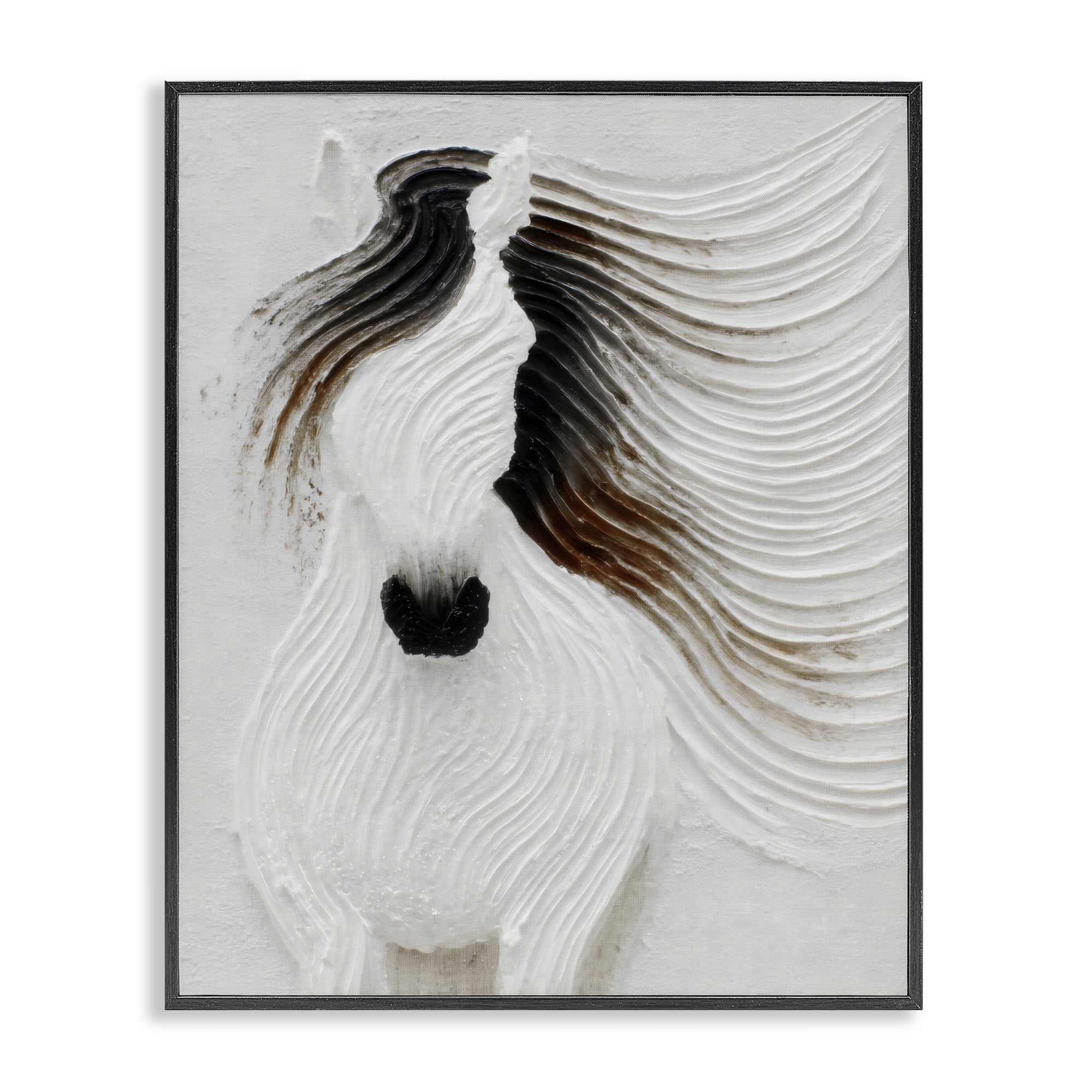 Stupell Industries Grooved Horse in Flowing Motion Black Framed Giclee Art, design by Ink Drop Loft