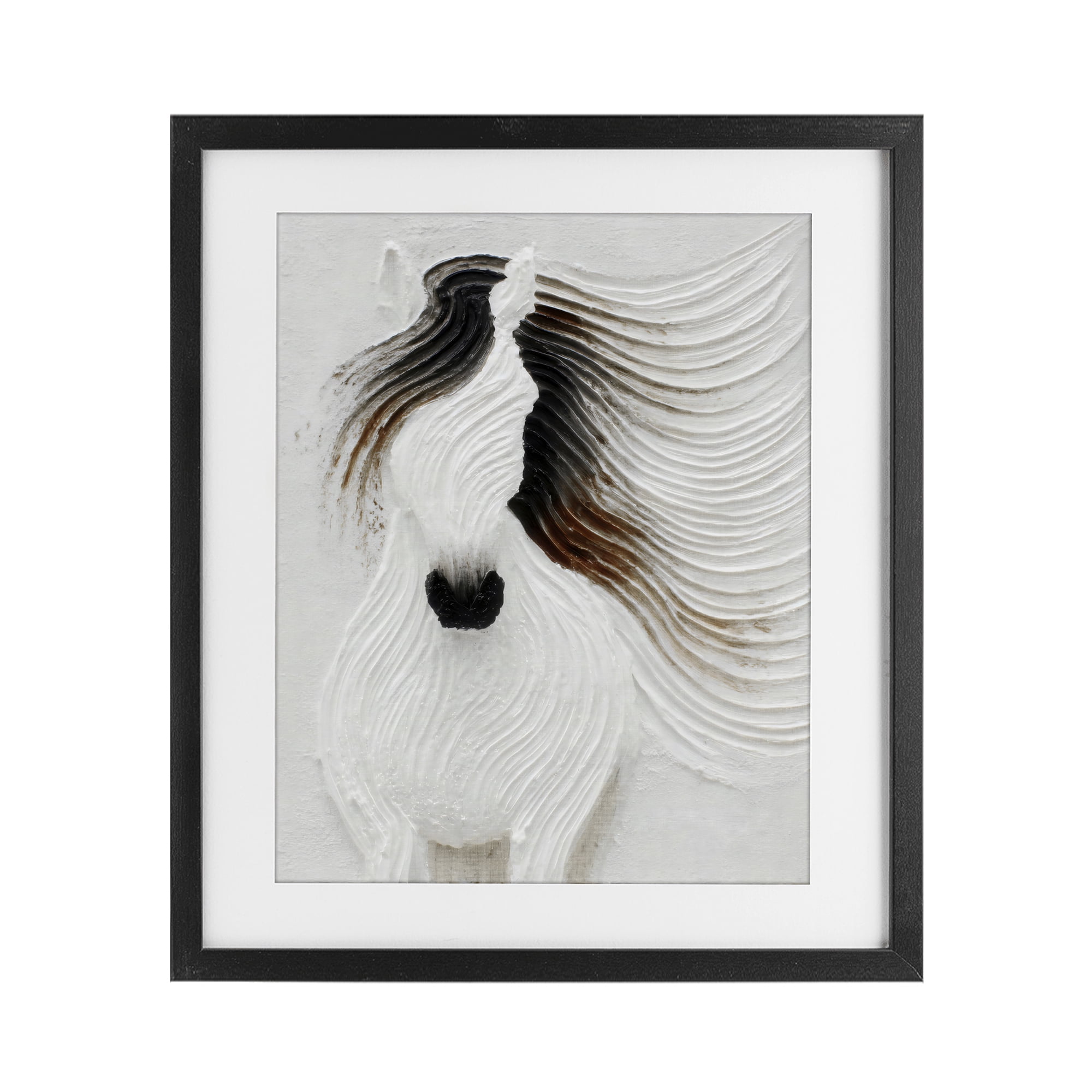 Stupell Industries Grooved Horse in Flowing Motion Black Framed Print Under Glass, design by Ink Drop Loft