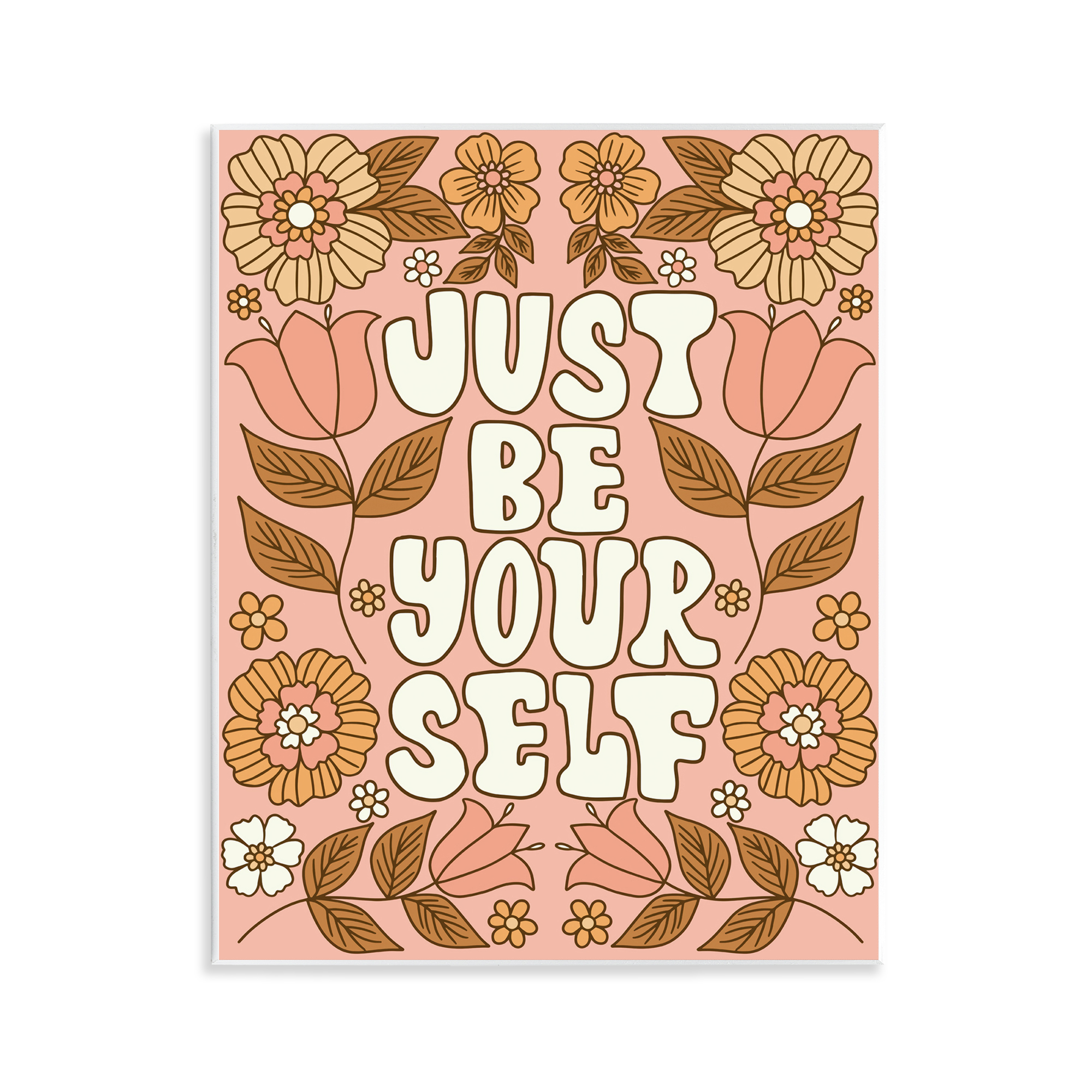 Stupell Industries Groovy Be Yourself Plants & Flowers Painting Unframed Art Print Wall Art, 11 x 14