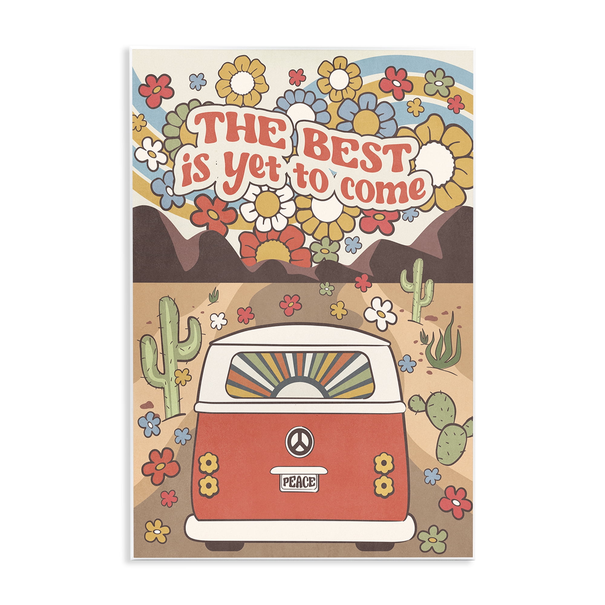 Stupell Industries Groovy Best Yet To Come Plants & Flowers Painting Unframed Art Print Wall Art, 10 x 15