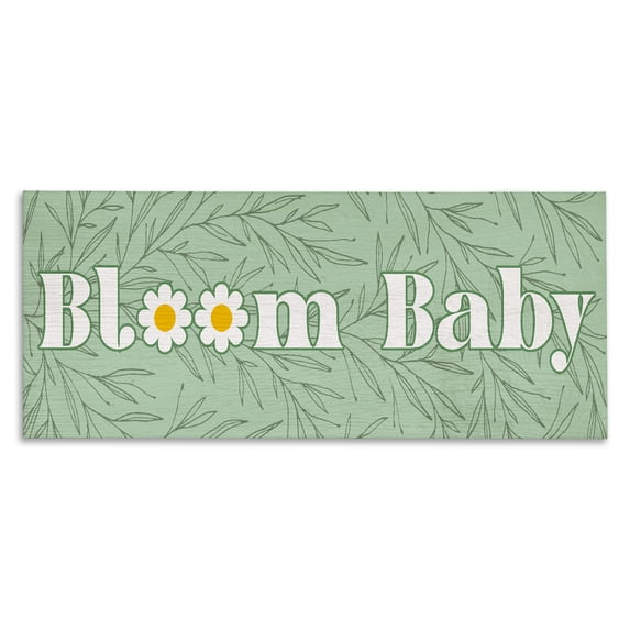 Stupell Industries Groovy Bloom Baby Canvas Wall Art design by Lil' Rue, 10 x 24