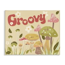 Stupell Industries Groovy Botanical Mushrooms Botanical & Floral Painting Gallery Wrapped Canvas Art Print Wall Art, 20 x 16
