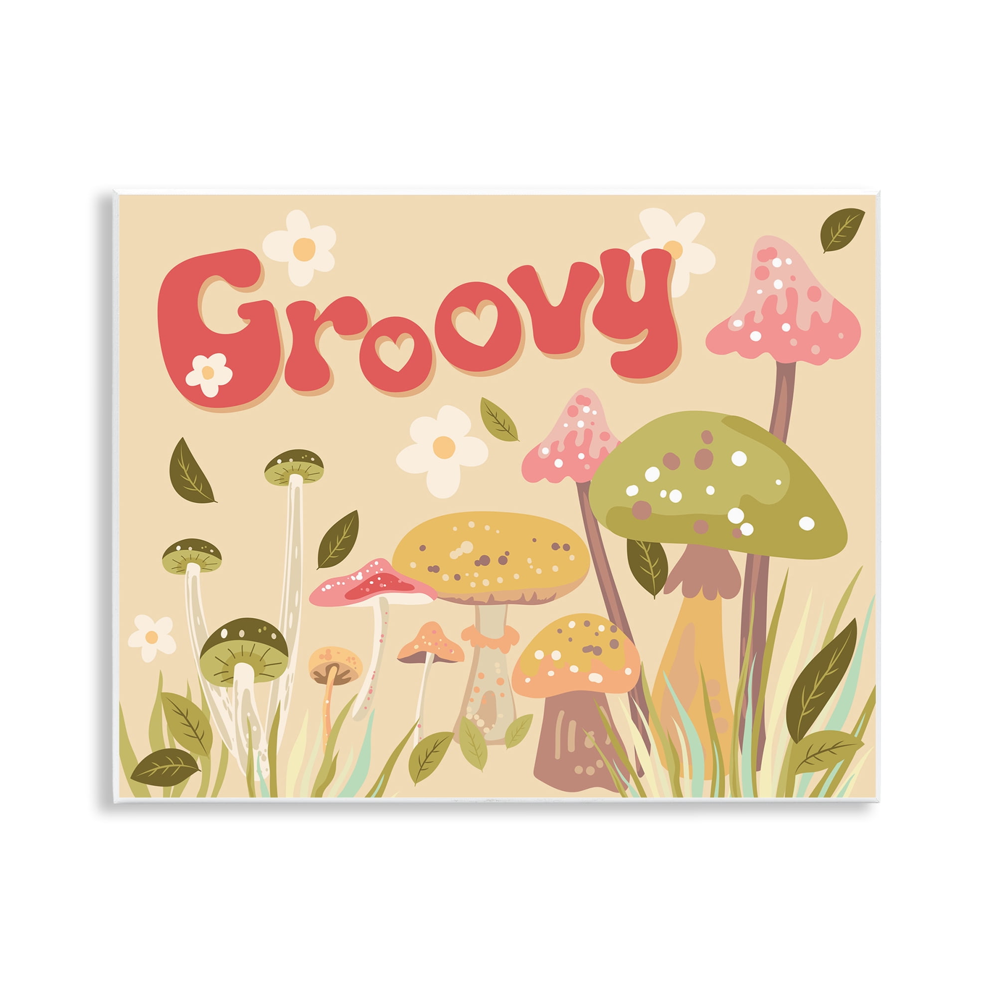 Stupell Industries Groovy Botanical Mushrooms Botanical & Floral Painting Unframed Art Print Wall Art, 14 x 11
