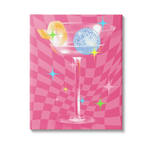 Stupell Industries Groovy Cocktail Pattern Food & Beverage Painting Gallery Wrapped Canvas Art Print Wall Art, 16 x 20