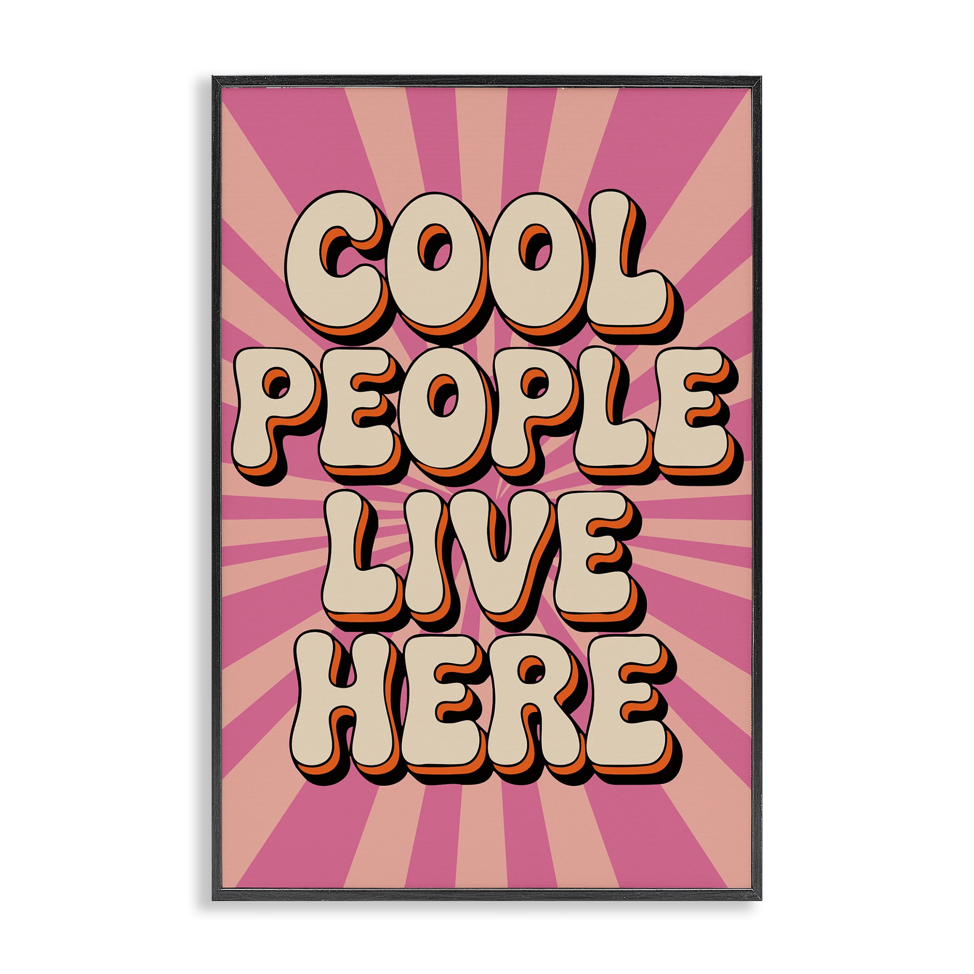 Stupell Industries Groovy Cool People Live Here Black Framed Giclee Art, design by Andreas Magnusson