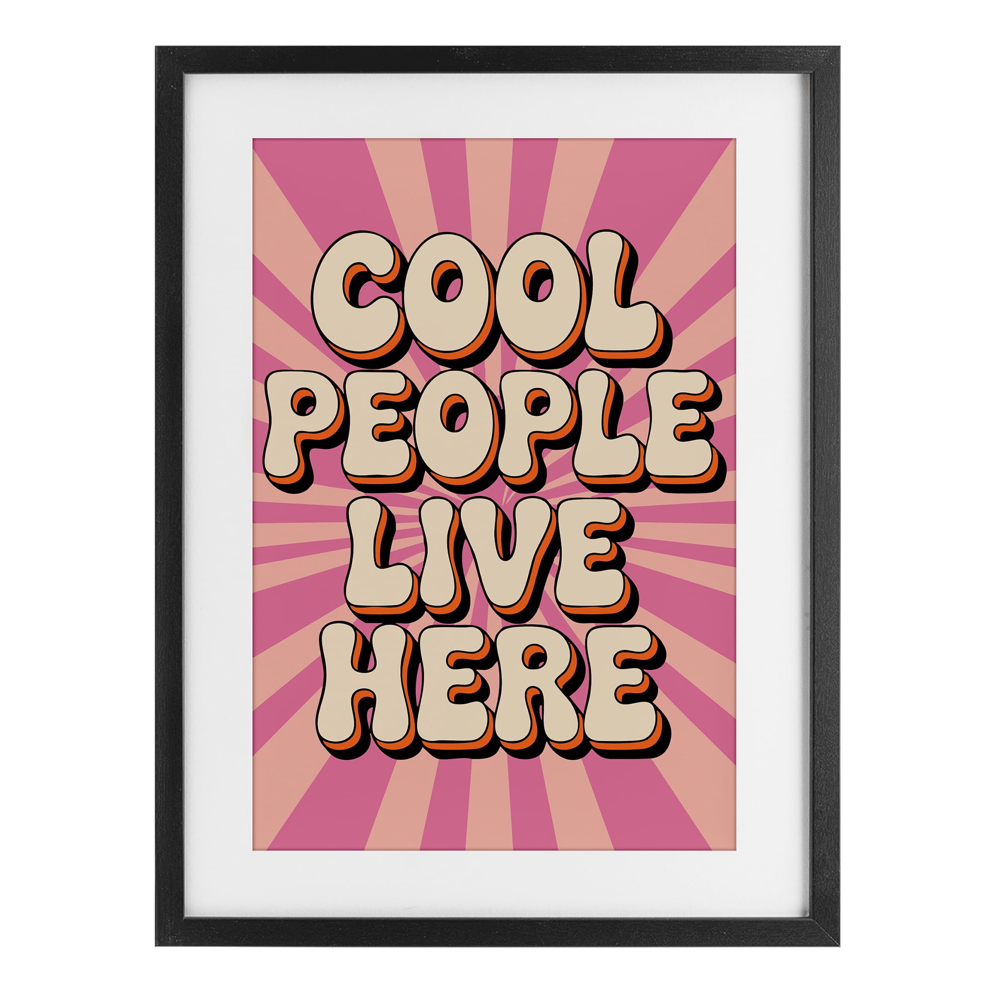 Stupell Industries Groovy Cool People Live Here Black Framed Print Under Glass, design by Andreas Magnusson