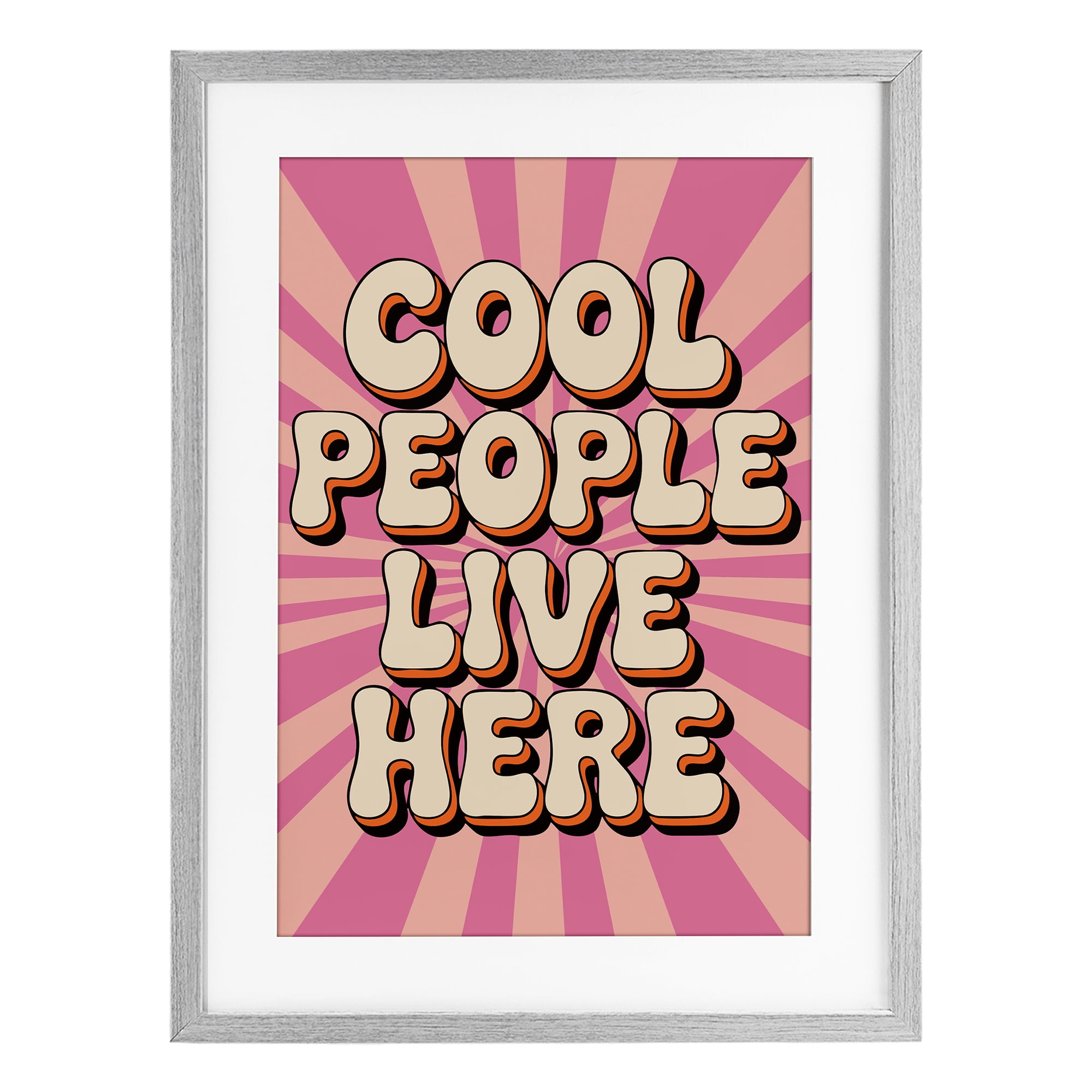 Stupell Industries Groovy Cool People Live Here Gray Framed Print Under Glass, design by Andreas Magnusson