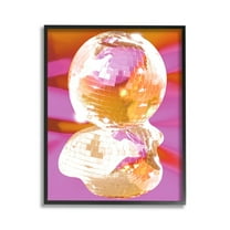 Stupell Industries Groovy Disco Abstraction Abstract Painting Black Framed Art Print Wall Art, 11 x 14