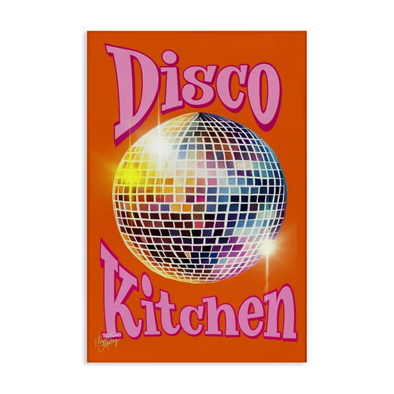 Stupell Industries Groovy Disco Kitchen Performing Arts Painting Gallery Wrapped Canvas Art Print Wall Art, 16 x 24