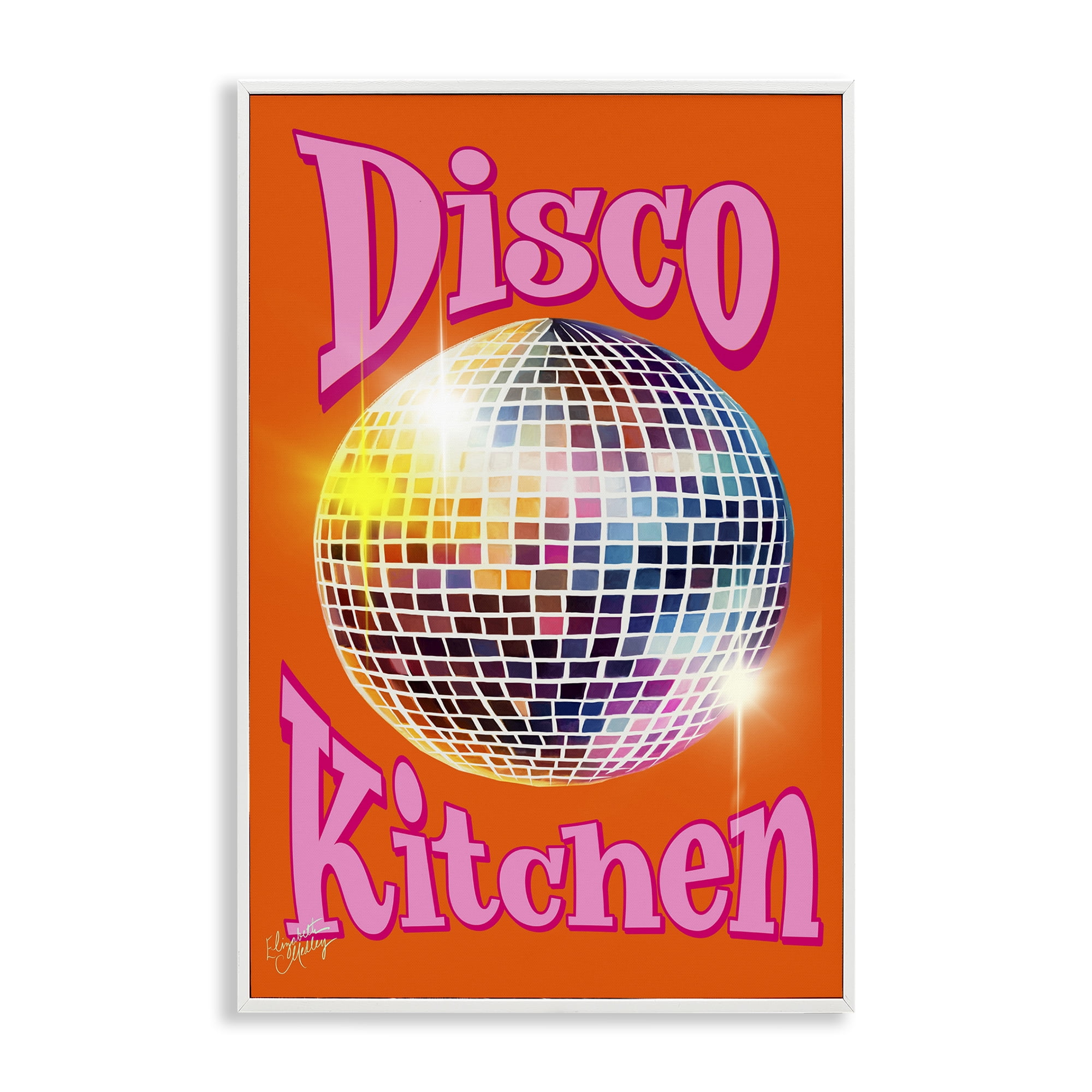 Stupell Industries Groovy Disco Kitchen Performing Arts Painting White Framed Art Print Wall Art, 20 x 30