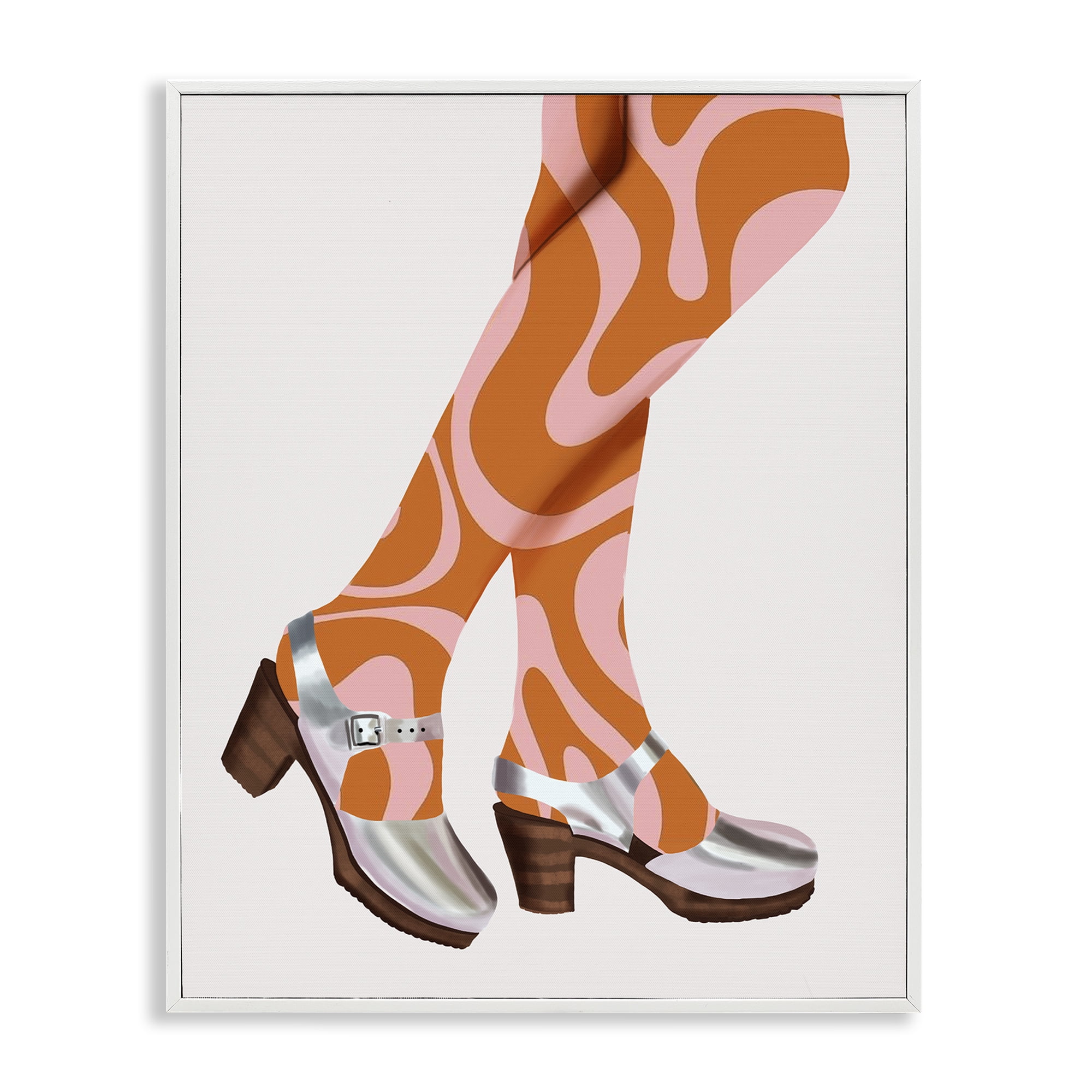 Stupell Industries Groovy Fashion Legs People Painting White Framed Art Print Wall Art, 11 x 14