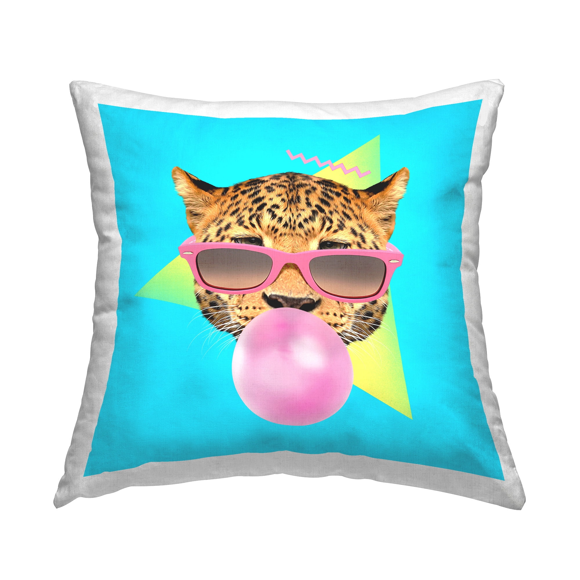 Stupell Industries Groovy Glasses Leopard Decorative Printed Throw Pillow Design by Robert Farkas