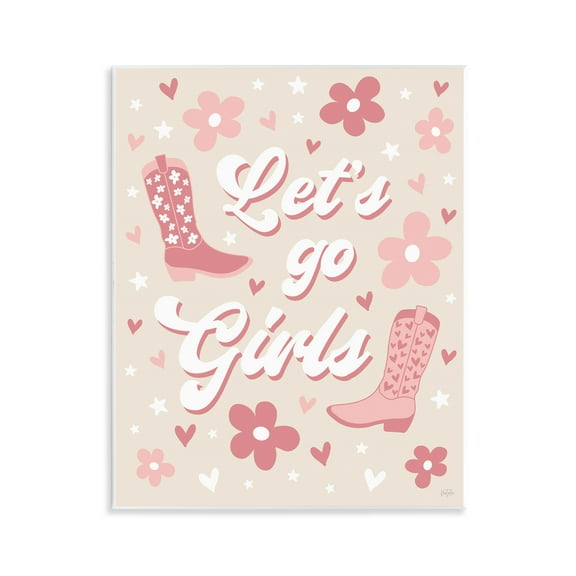 Stupell Industries Groovy Let's Go Girls Entertainment Painting Unframed Art Print Wall Art, 11 x 14