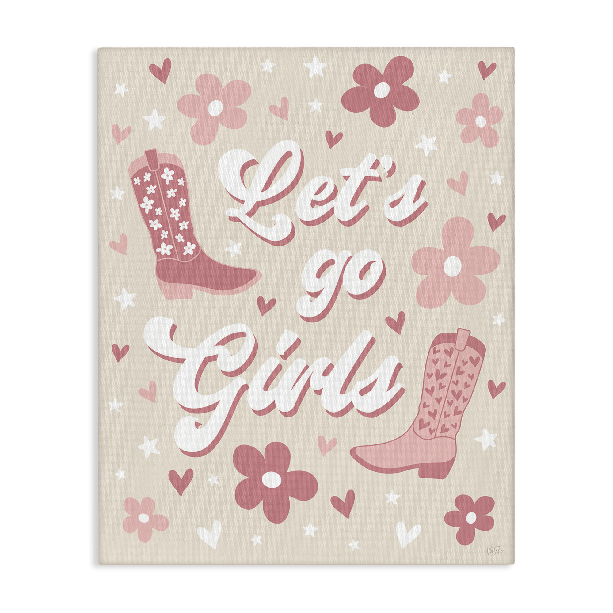 Stupell Industries Groovy Let's Go Girls Entertainment Painting Wrapped Canvas Art Print Wall Art, 36 x 48