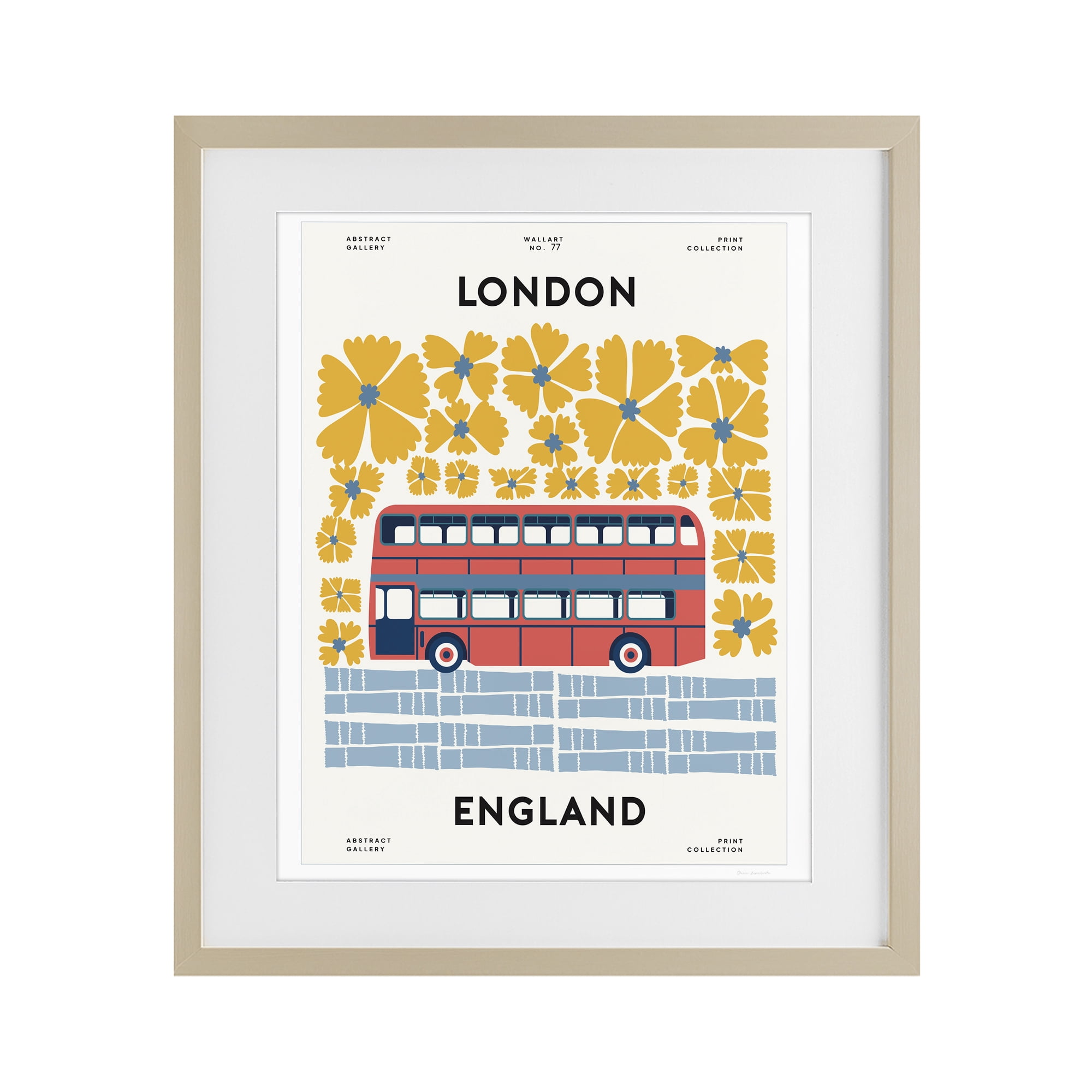 Stupell Industries Groovy London Bus Birch Framed Print Under Glass, design by Omar Escalante