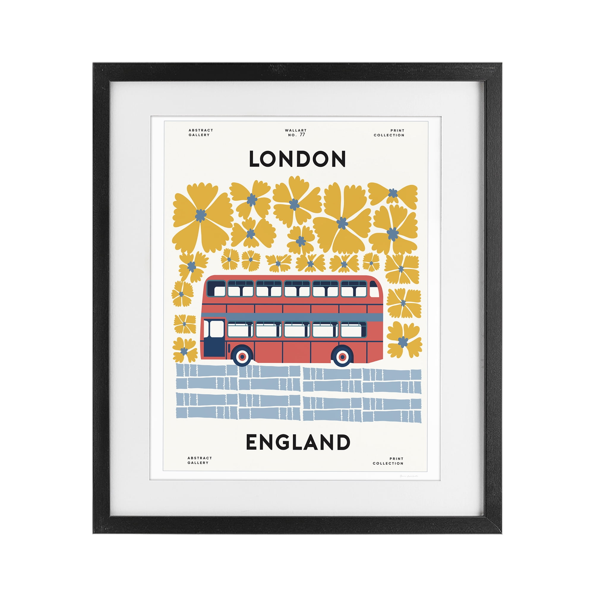 Stupell Industries Groovy London Bus Black Framed Print Under Glass, design by Omar Escalante