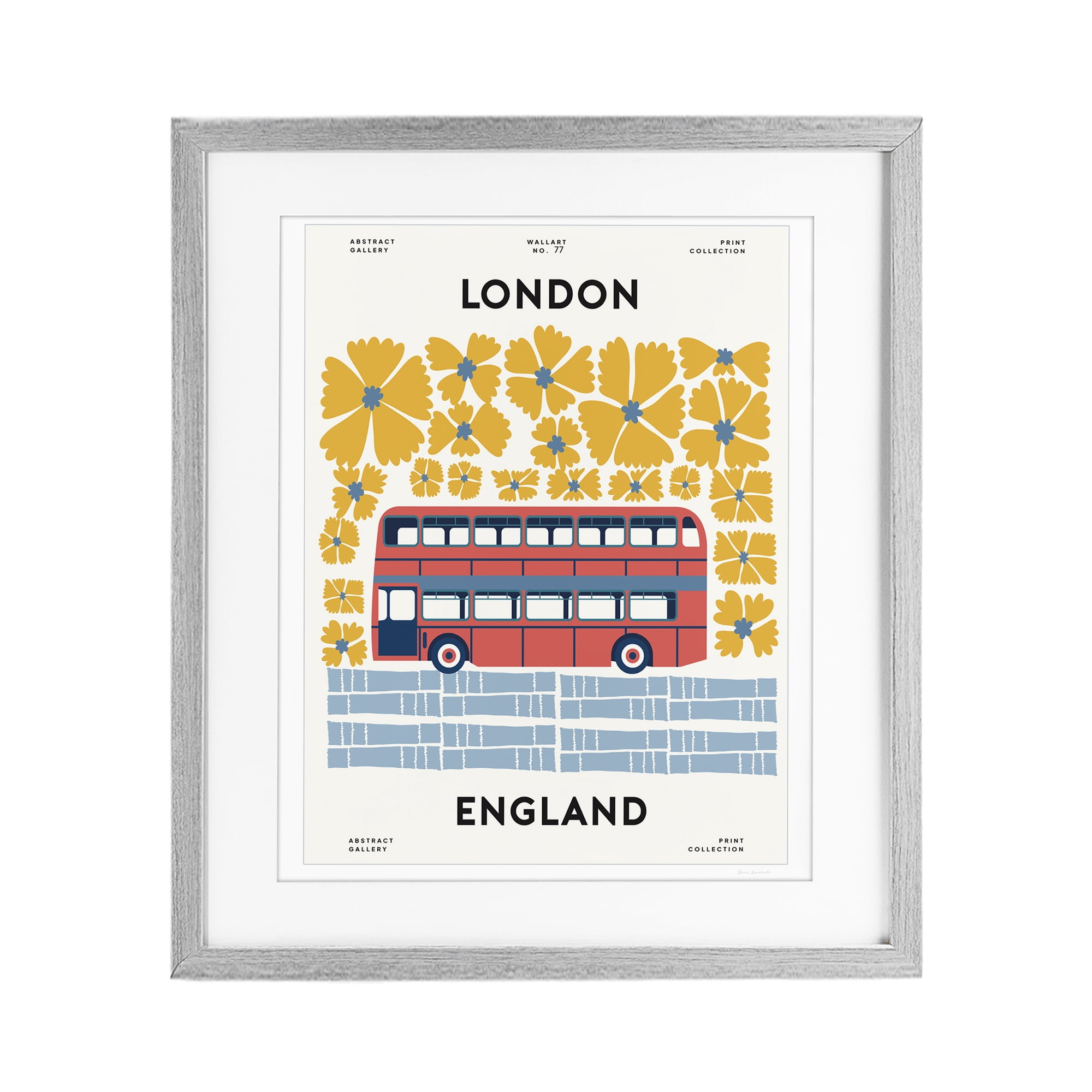 Stupell Industries Groovy London Bus Gray Framed Print Under Glass, design by Omar Escalante